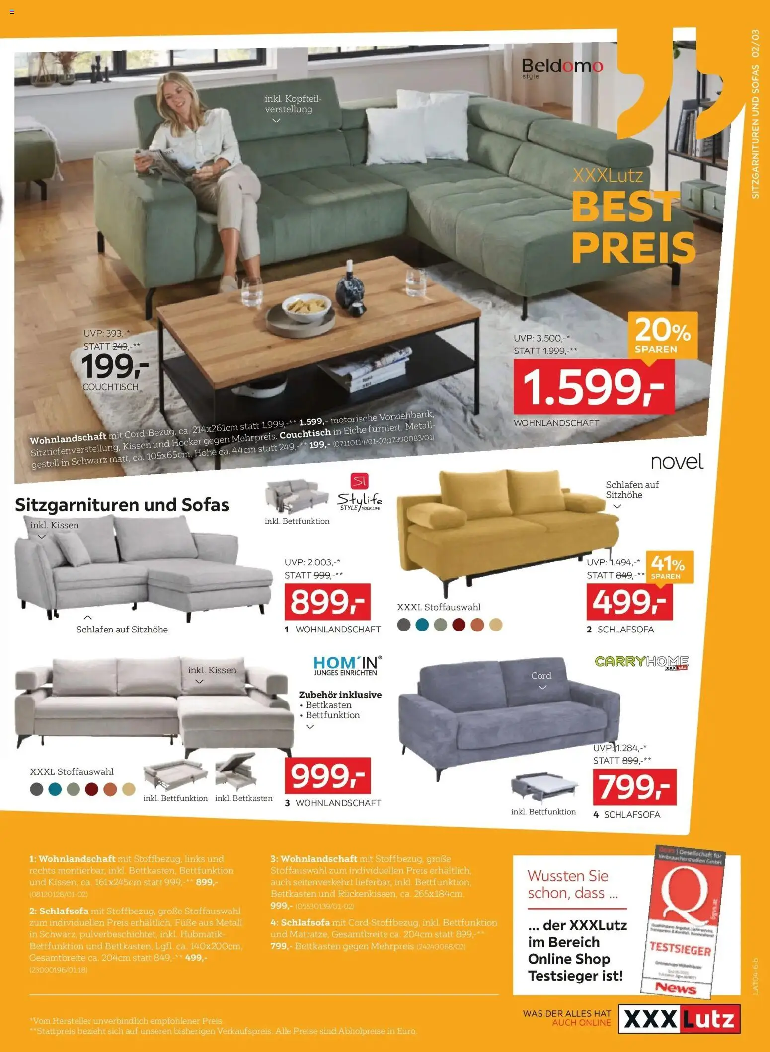 XXXLutz Best Preis gültig ab 14.04.2026 | Seite: 3 | Produkte: Kissen, Couchtisch