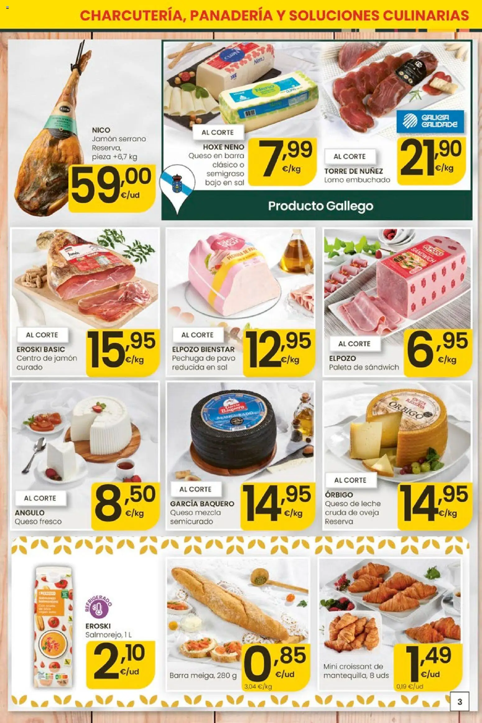 Eroski Ofertas │ válido desde el 11.06.2026 | Página: 3 | Productos: Jamón serrano, Jamón, Queso fresco, Panadería