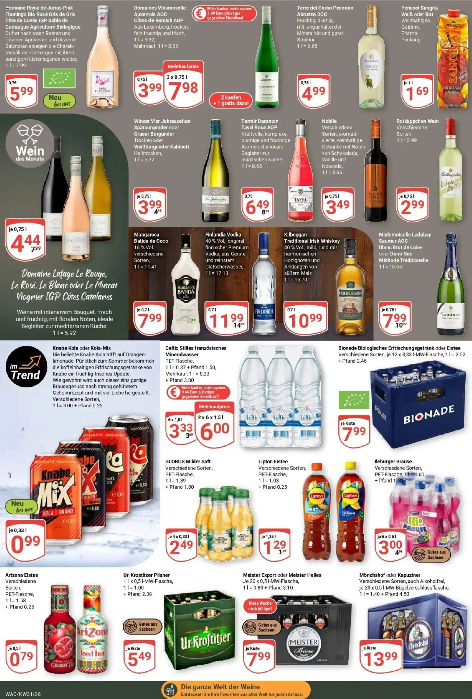 Globus Prospekt Markkleeberg – gültig ab 27.07.2026 | Seite: 15 | Produkte: Orangen, Limonade, Wein, Vodka