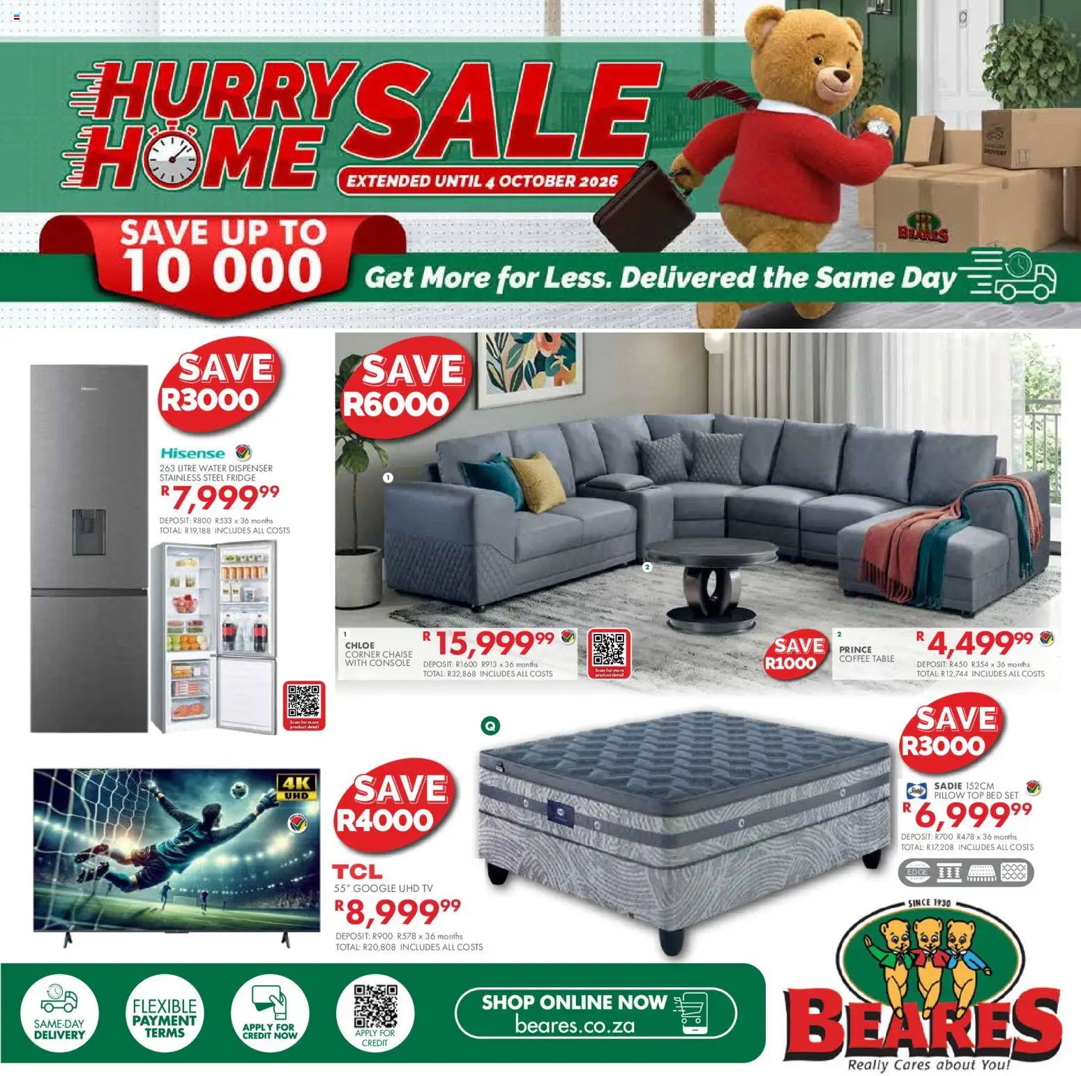 New Beares catalogue – valid from 28/09/2026 | Page: 1 | Products: Bed, Pillow, Table, Fridge