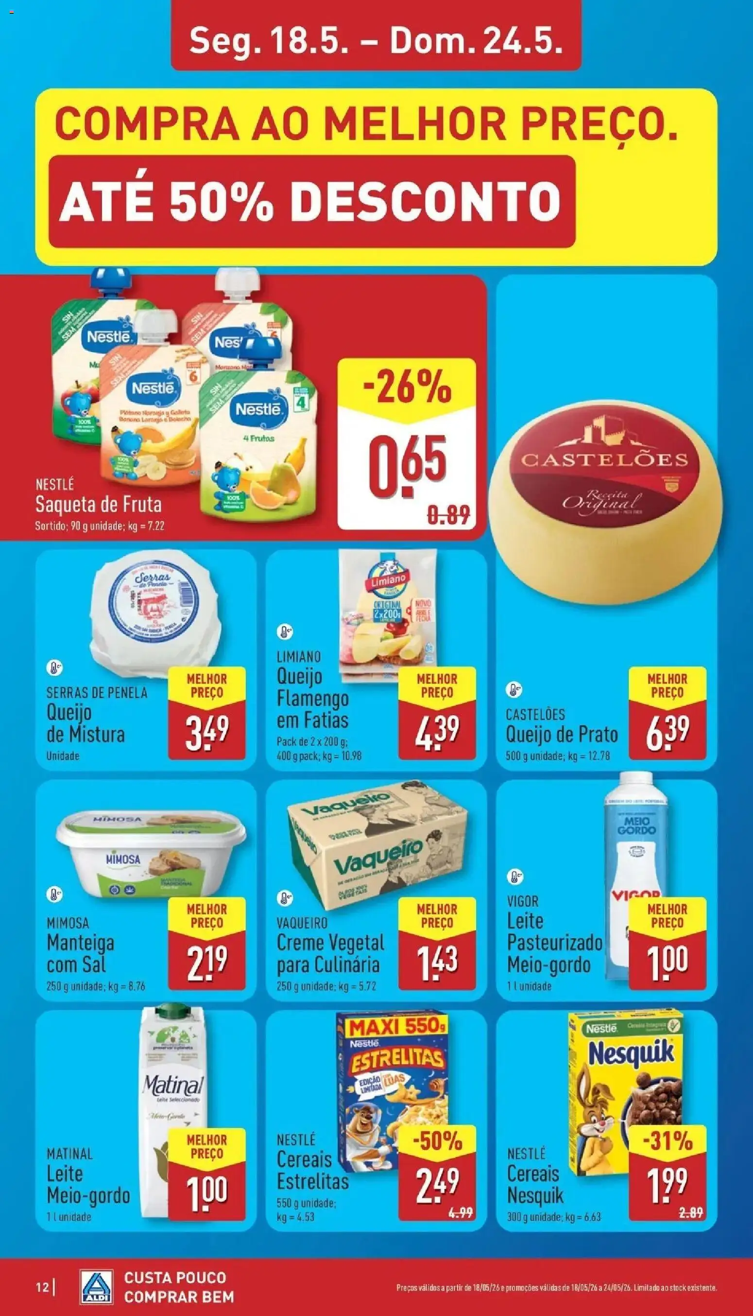Aldi Folheto Setúbal  │ válido de 18.05.2026 | Página: 12 | Produtos: Banana, Lente, Sal, Queijo