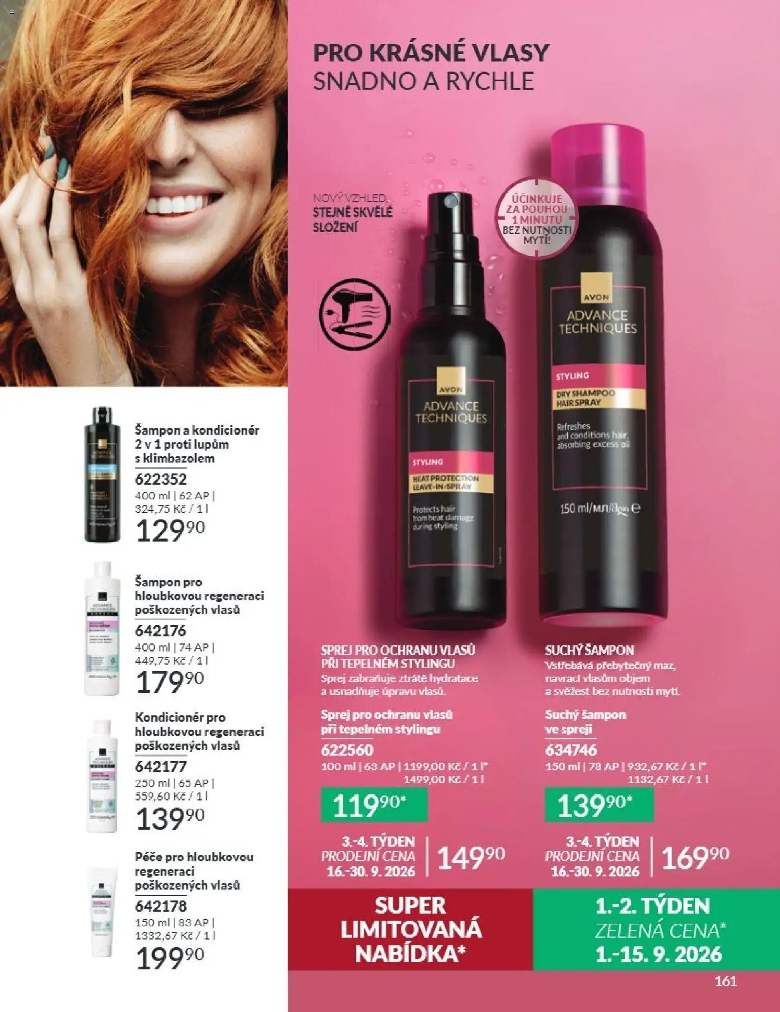 Avon Katalog 09/2026 od 01.09.2026 | Strana: 161 | Produkty: Suchý šampon, Šampon, Kondicionér