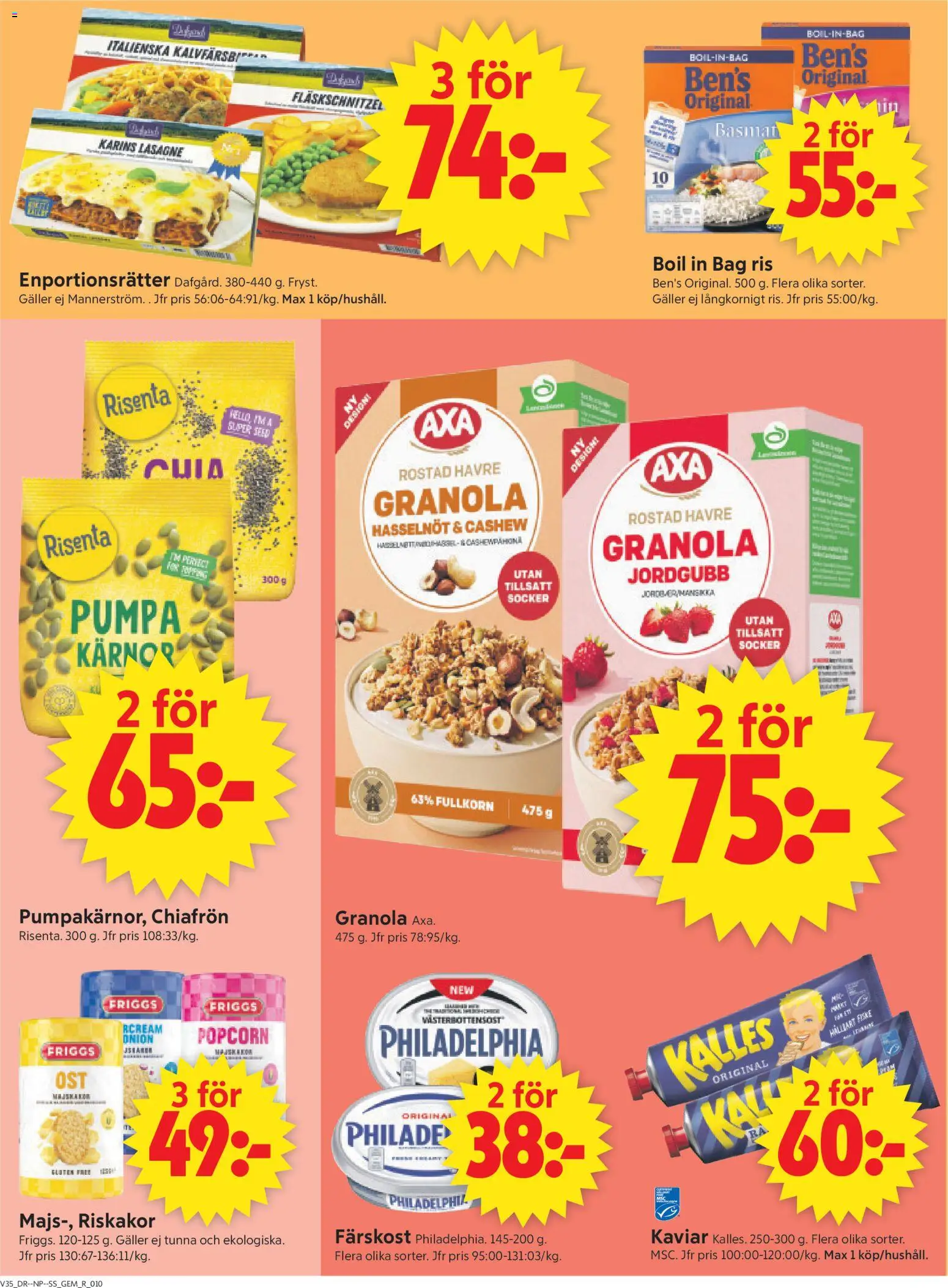 ICA Supermarket reklamblad aktuell från 24/08/2026 | Sida: 10 | Produkter: Rostad, Lasagne, Granola, Ris