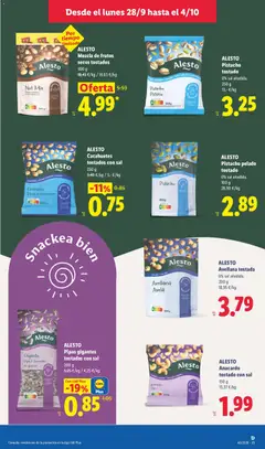 Vista previa ALESTO Pipas gigantes tostadas con sal, Pipas gigantes tostadas con sal válido desde el 28/09/2026 | Página: 17 | Productos: Cacahuetes, Tostadas, Frutos secos, Sal