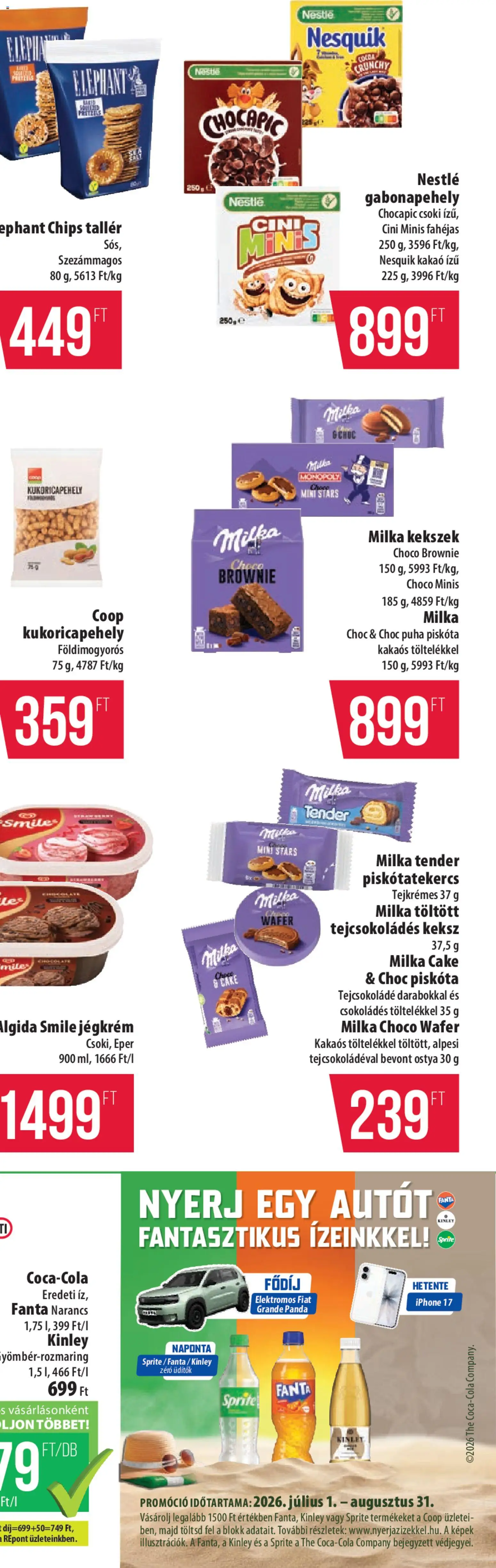 COOP akciós ujság - amely érvényes a következő dátumtól: 2026.07.02. | Oldal: 17 | Termékek: Chips, Üdítők, Kukoricapehely, Jégkrém