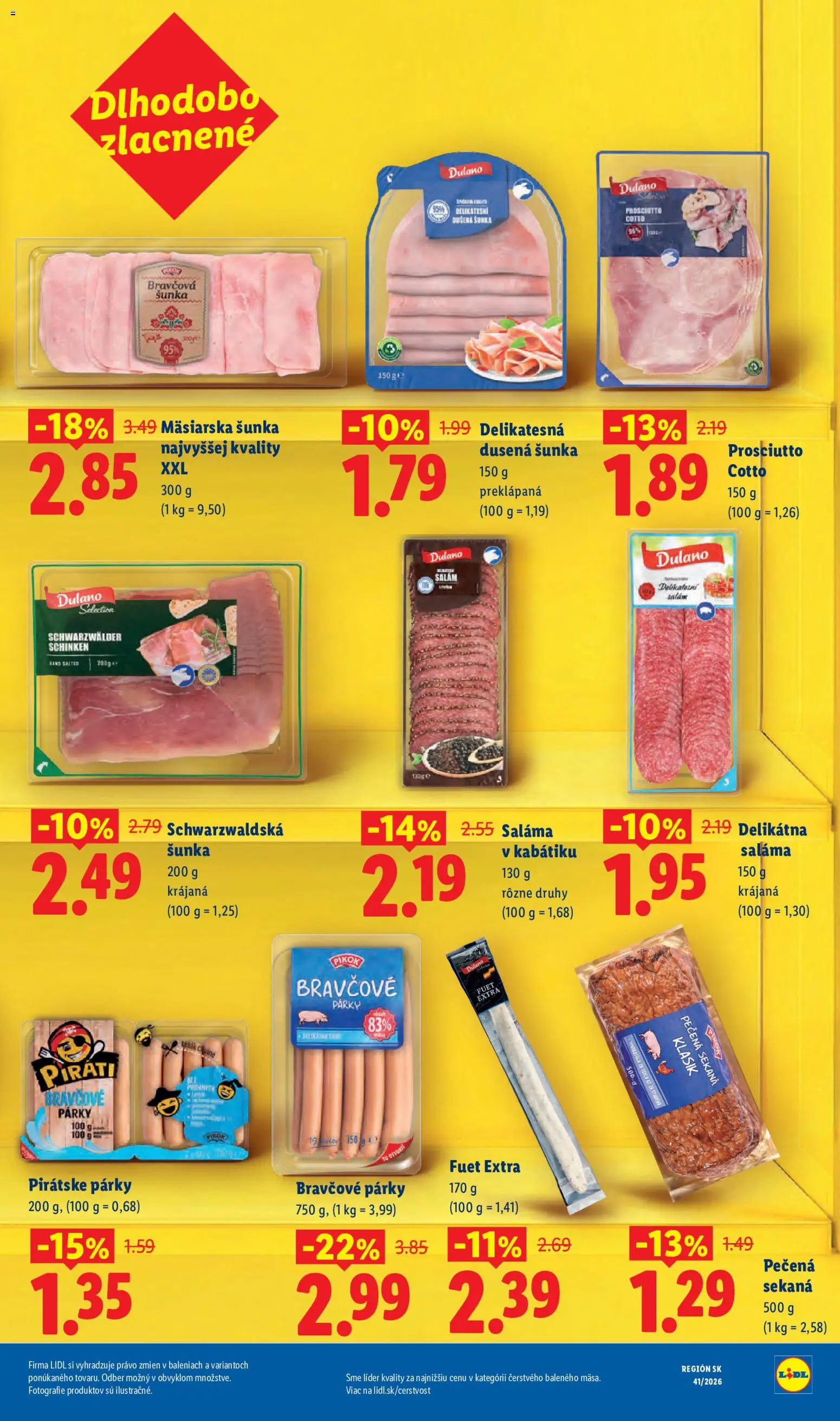Nové Lidl akcie – leták je platný od 05.10.2026 | Strana: 7 | Produkty: Saláma, Šunka, Prosciutto, Párky