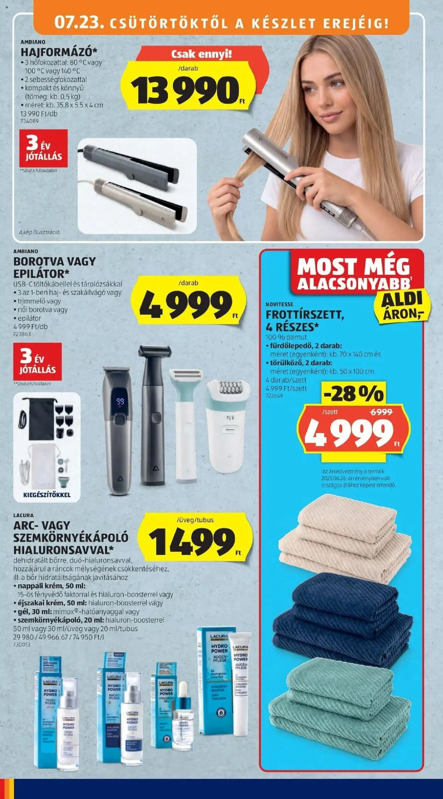 Aldi akciós ujság - amely érvényes a következő dátumtól: 2026.07.18. | Oldal: 36 | Termékek: Epilátor, Szakállvágó, Szemkörnyékápoló, Bor