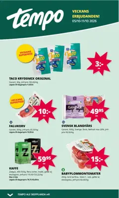 Tempo erbjudanden - Förhandsvisning av reklamblad från butik Tempo aktuell från 05/10/2026