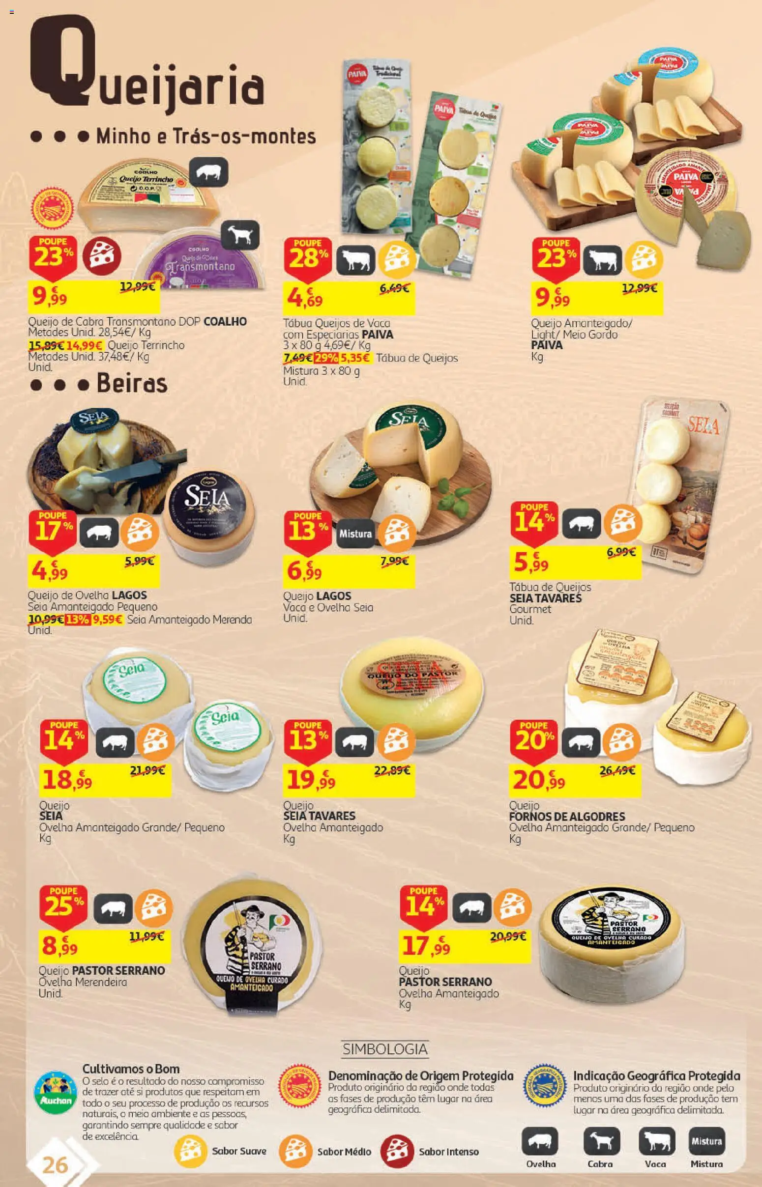 Auchan folheto - Vinhos │ válido de 22/09/2026 | Página: 26 | Produtos: Tábua, Especiarias, Queijo de cabra, Queijo