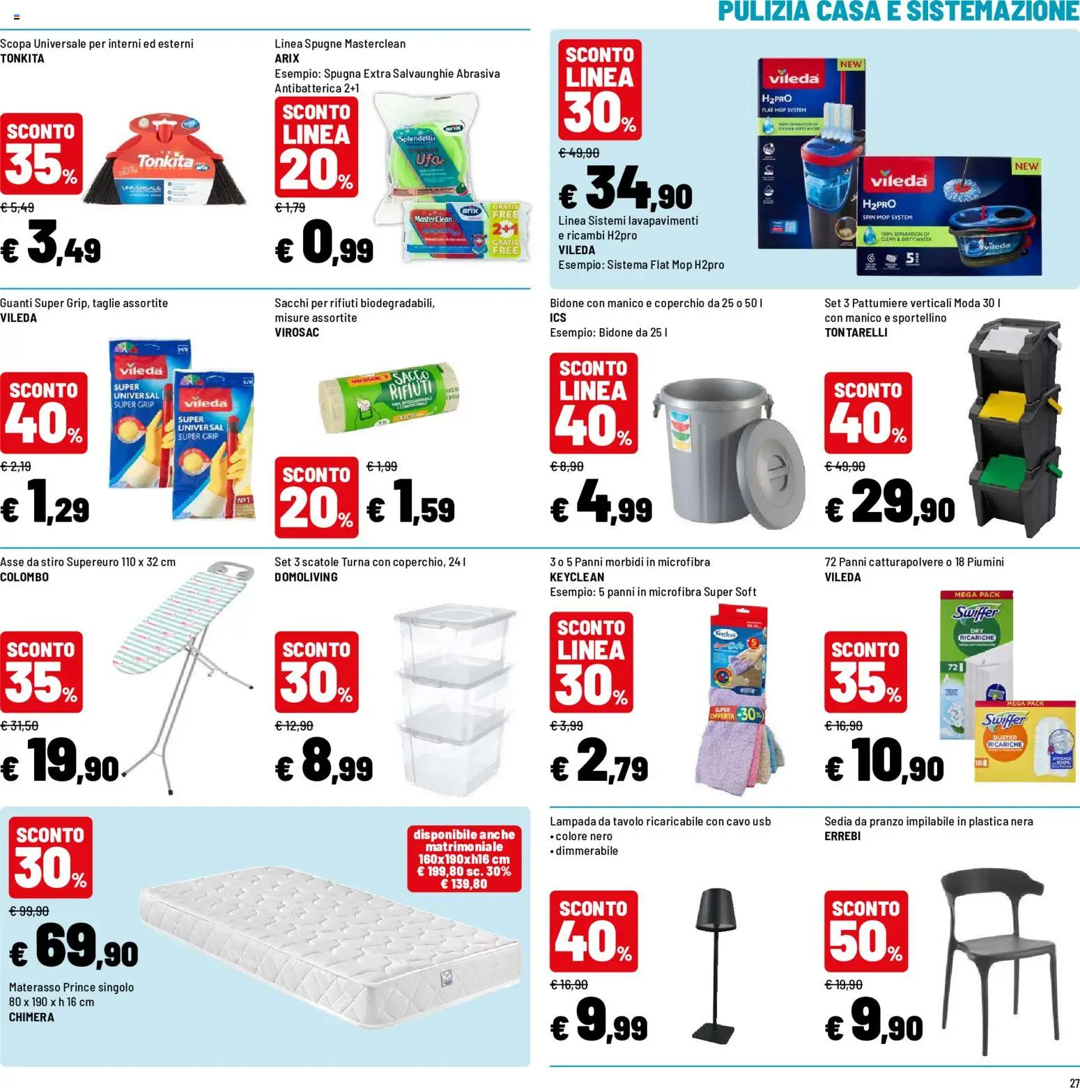 Volantino Iper del 09/07/2026 | Pagina: 27 | Prodotti: Scopa, Cavo, USB, Lampada
