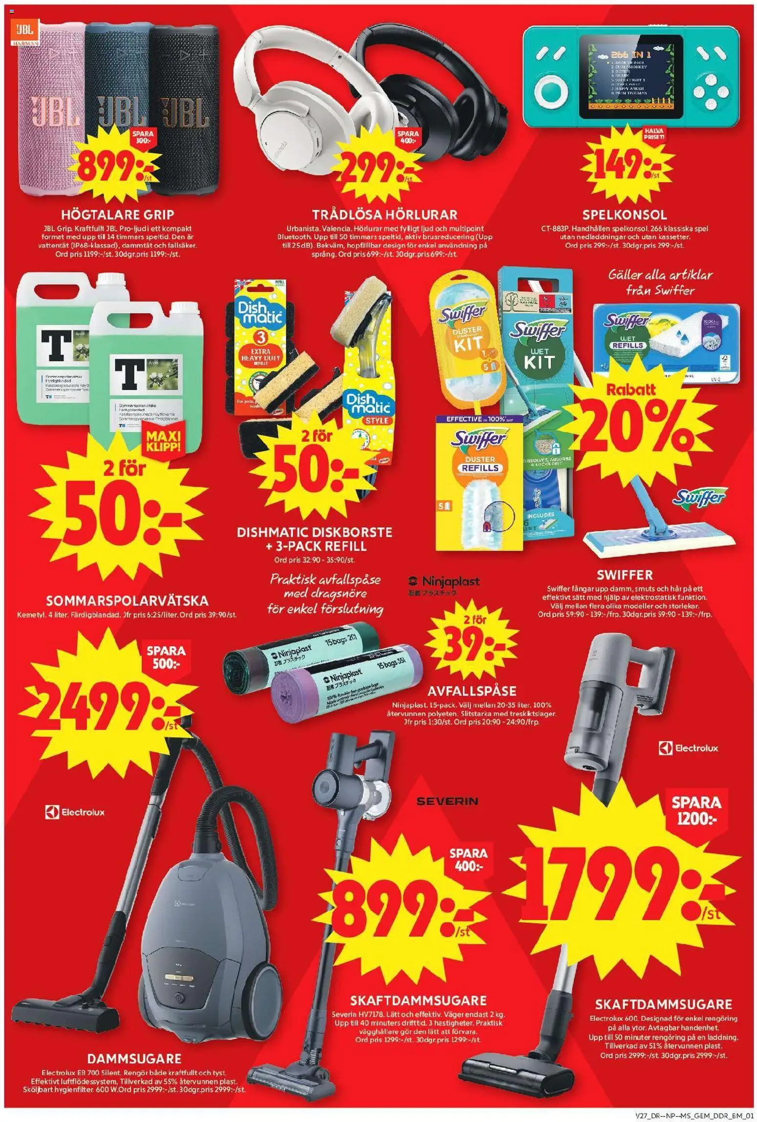 ICA Maxi reklamblad aktuell från 29/06/2026 | Sida: 8 | Produkter: Dammsugare, Trådlösa hörlurar, Skaftdammsugare, Spel