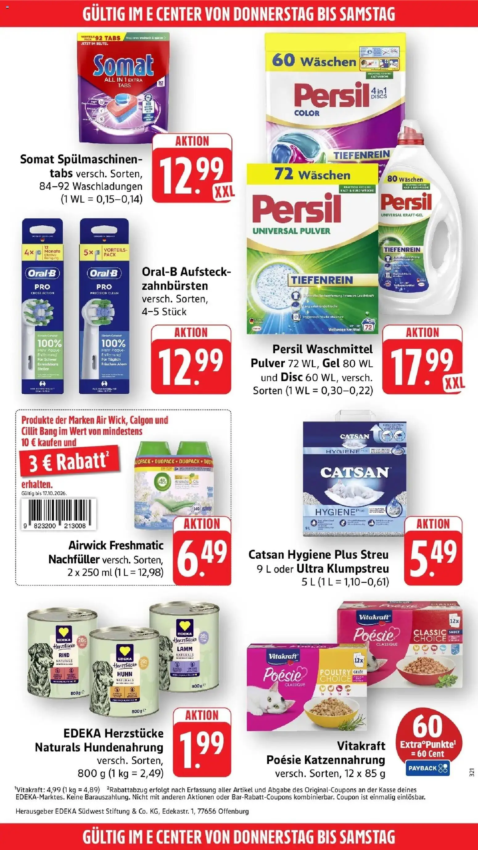 Edeka Prospekt Laupheim (ab 12.10.2026) » Angebote Online | Seite: 57 | Produkte: Catsan, Waschmittel, Persil