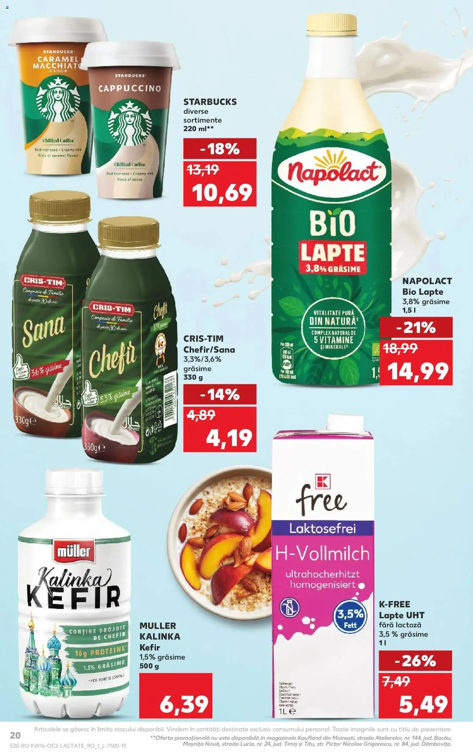 Noul catalog Kaufland – valabil de la 15.04.2026 | Pagină: 20 | Produse: Şerit ödül, Masaüstü kılıfı, Lapte, Kefir