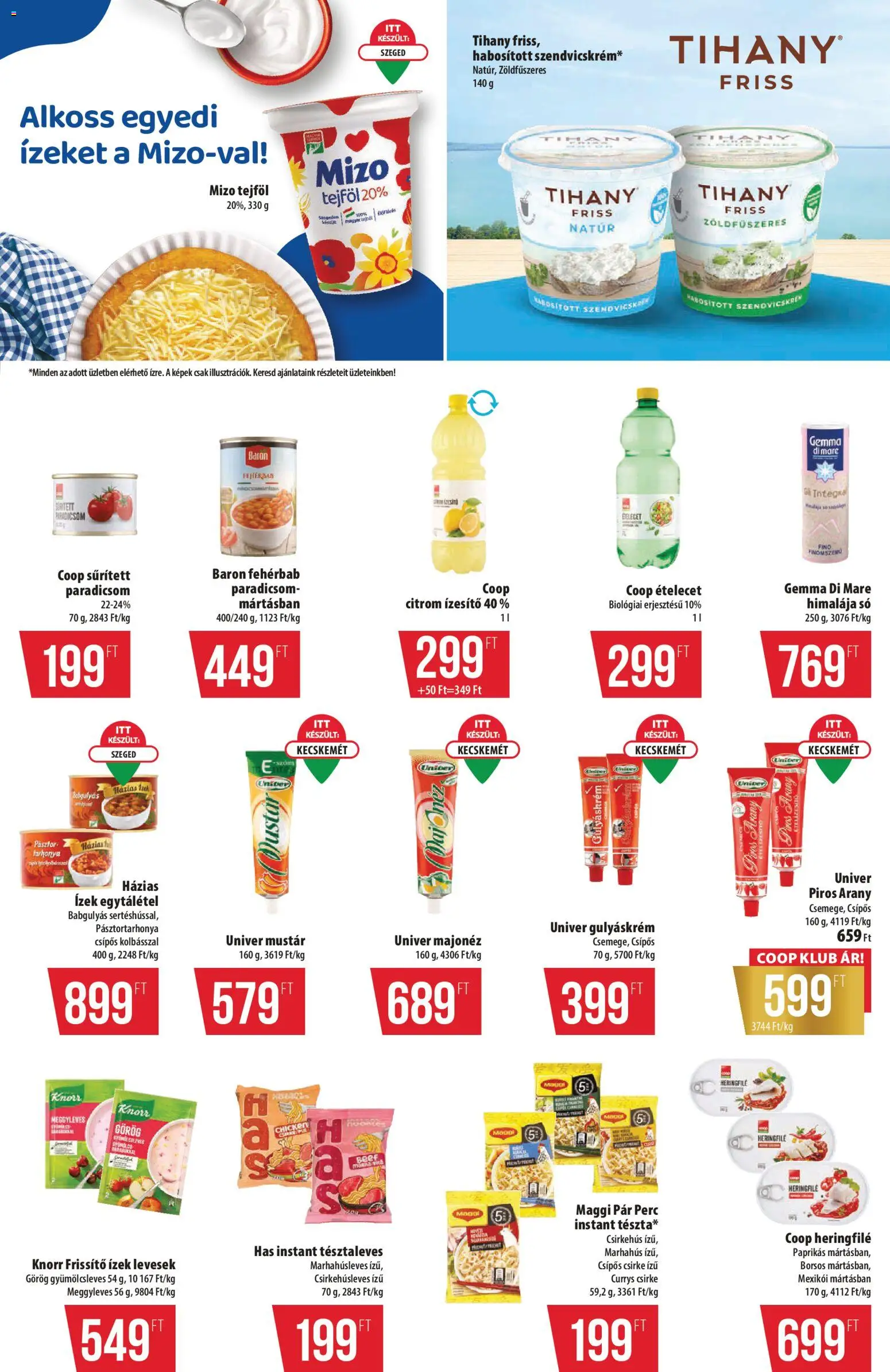 COOP akciós ujság - amely érvényes a következő dátumtól: 2026.07.30. | Oldal: 8 | Termékek: Szendvicskrém, Tarhonya, Maggi, Csirkehús