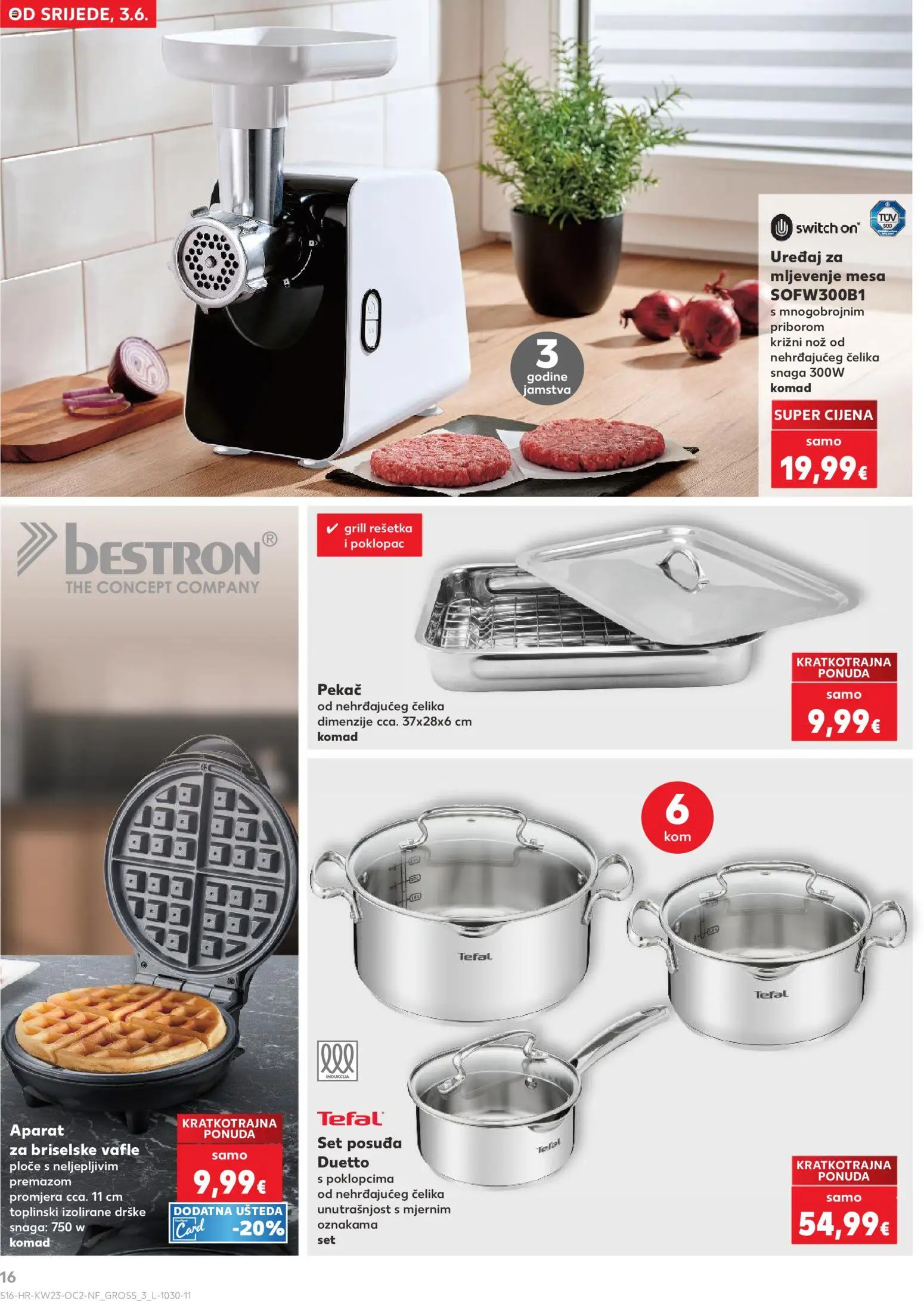 Kaufland HR akciós ujság - amely érvényes a következő dátumtól: 03.06.2026 | Oldal: 16 | Termékek: Tefal, Grill