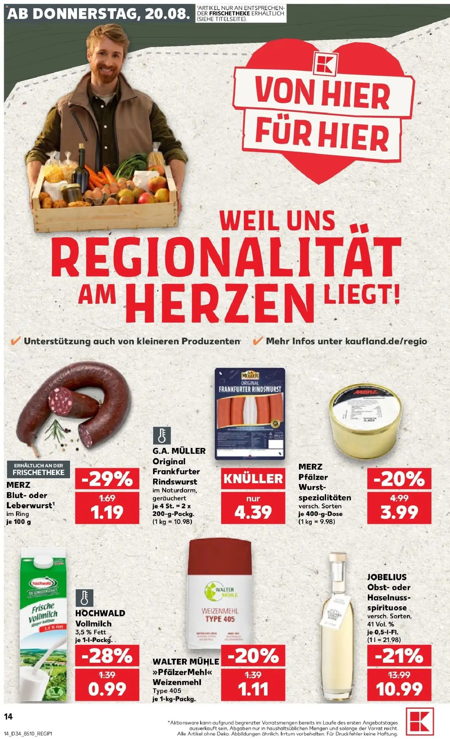 Prospekt Kaufland ab 17.08.2026 » Angebote Online zum Blättern | Seite: 25 | Produkte: Mühle, Weizenmehl, Obst, Wurst