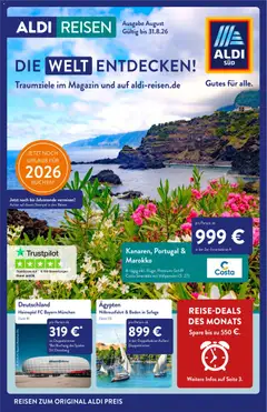Aldi Reisen Prospekt ab 01.08.2026 gültig