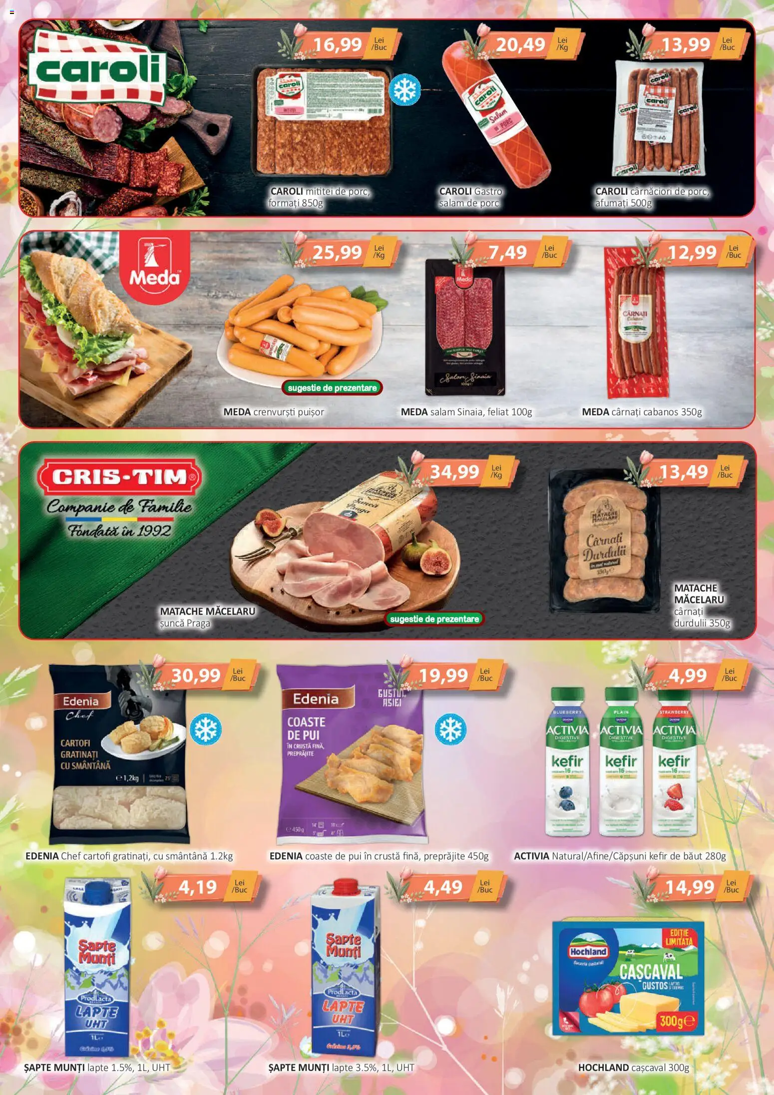 Noul catalog CBA – valabil de la 01.06.2026 | Pagină: 2 | Produse: Cașcaval, Crenvurști, Kefir, Smântână