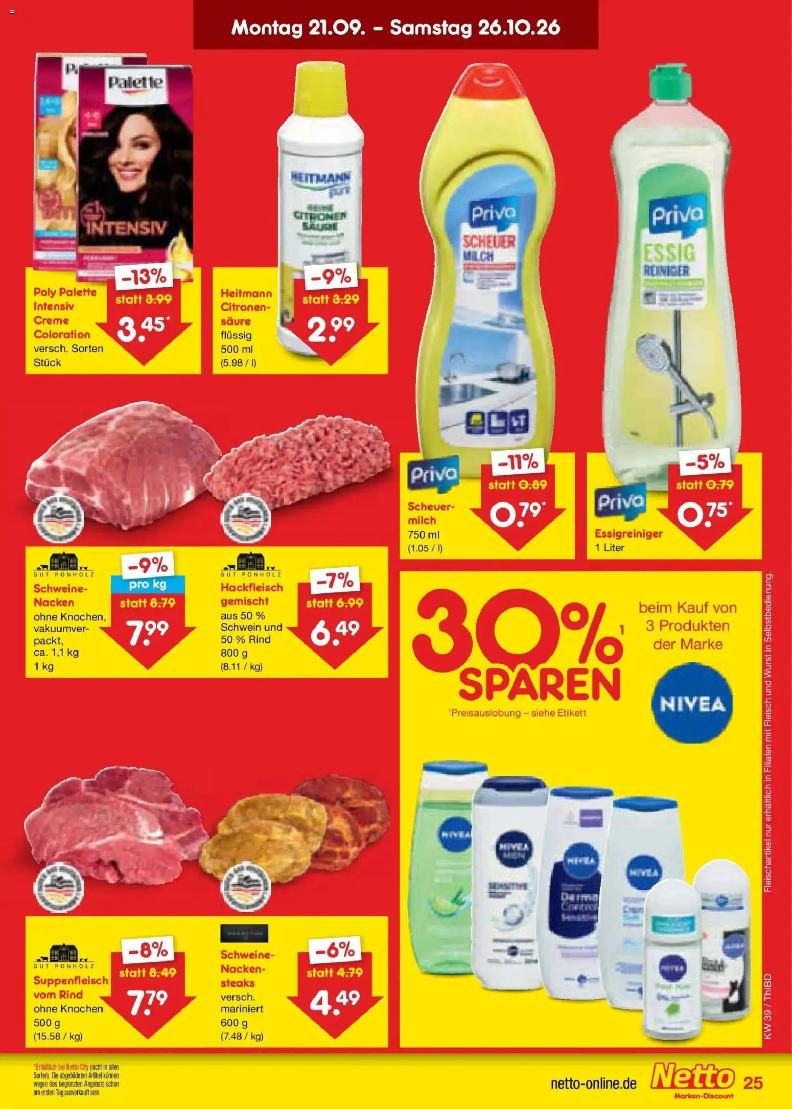 Netto Marken-Discount Prospekt Thiendorf – gültig ab 21.09.2026 | Seite: 37 | Produkte: Milch, Creme, Suppenfleisch, Wurst