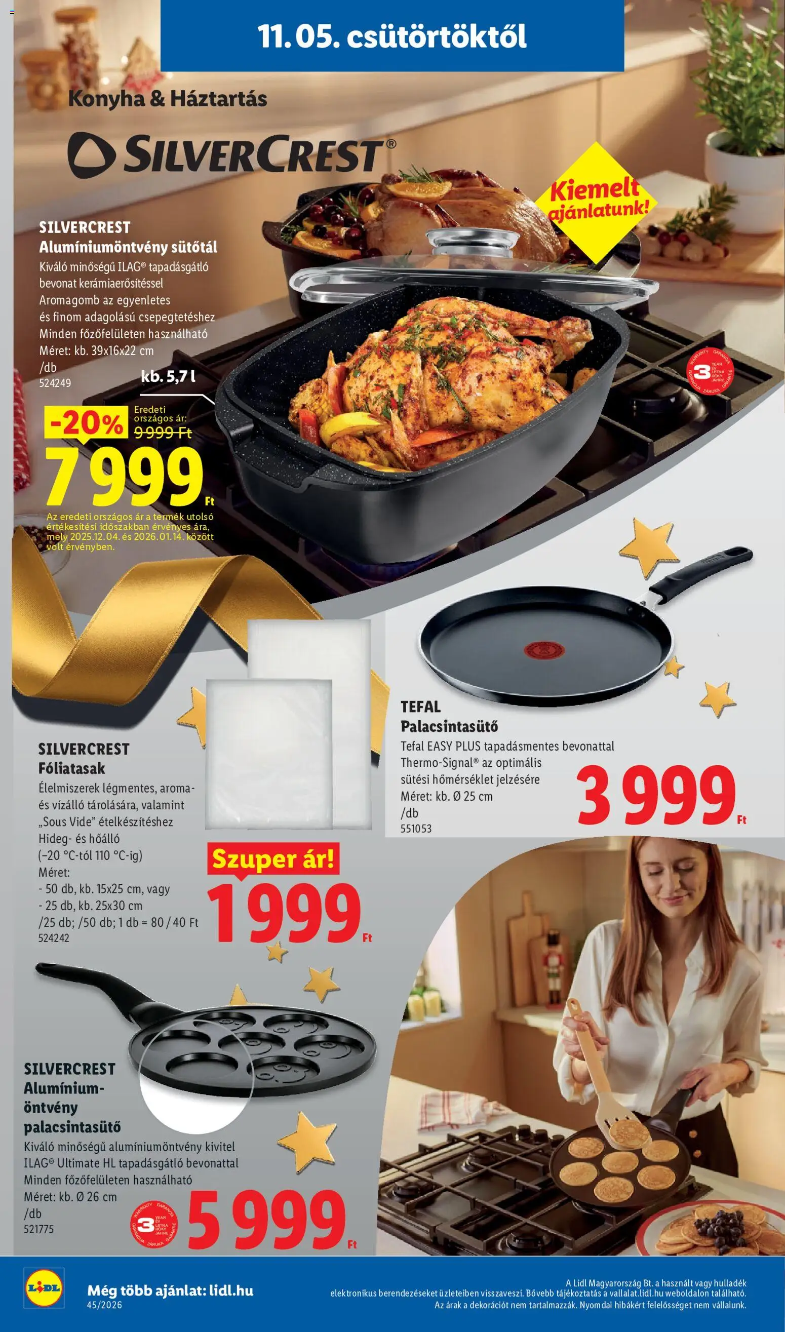 Lidl akciós ujság - amely érvényes a következő dátumtól: 2026.11.05. | Oldal: 8 | Termékek: Tefal, Élelmiszerek, SilverCrest, Palacsintasütő