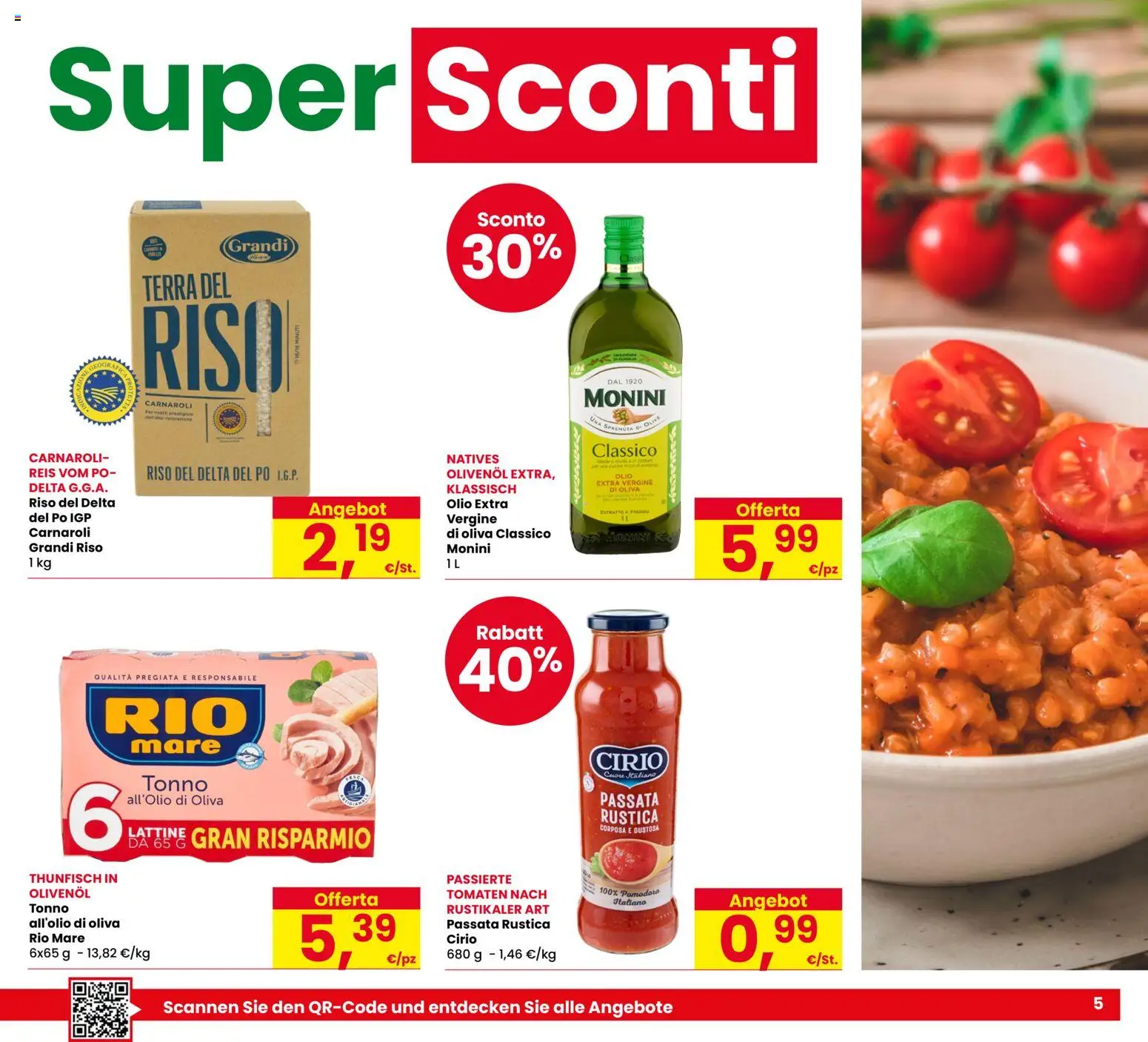 Volantino Despar del 28.05.2026 | Pagina: 5 | Prodotti: Riso, Pomodoro, Olio, Tonno