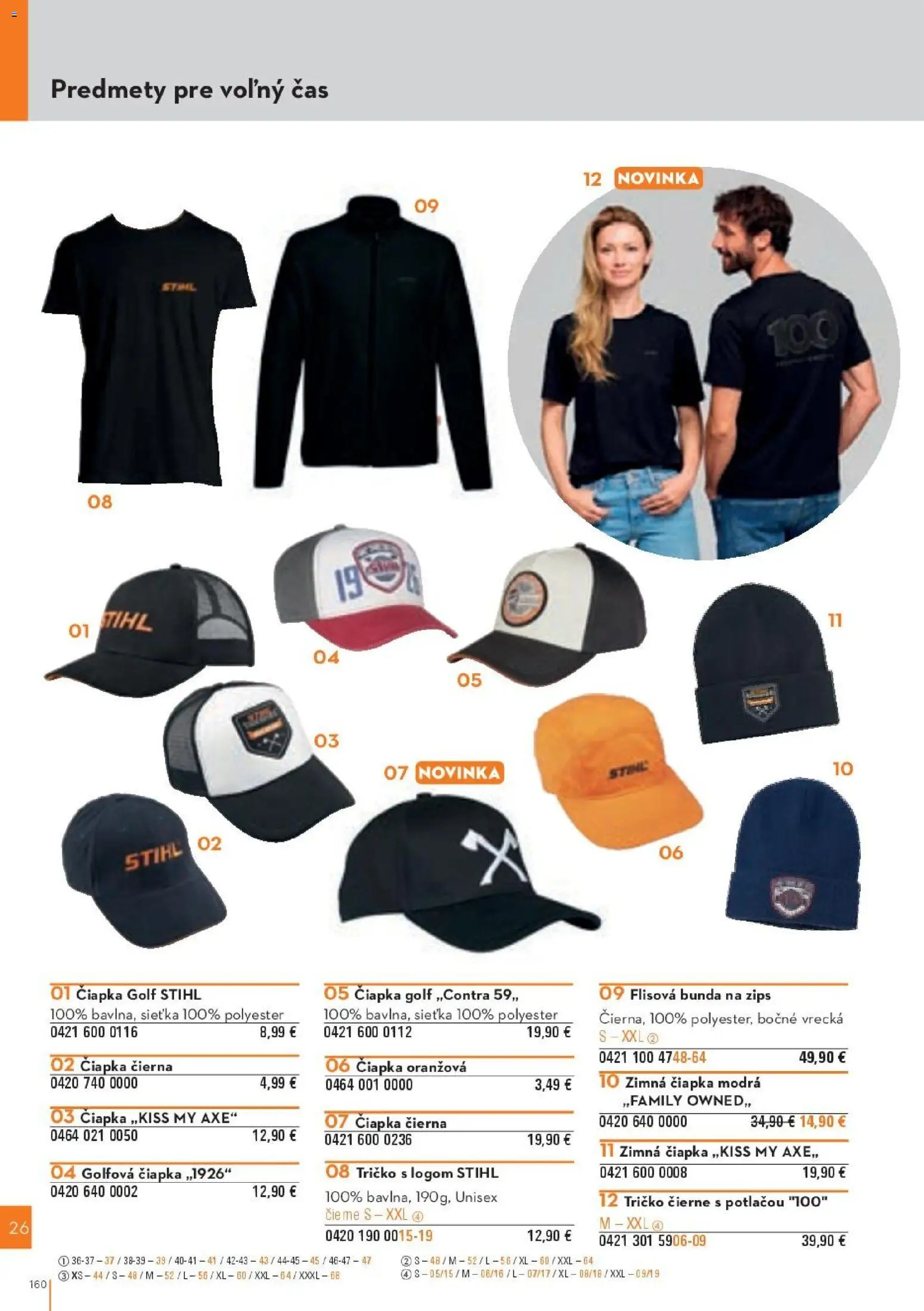 Nové STIHL akcie – leták je platný od 19.08.2026 | Strana: 160 | Produkty: Tričko, Bunda, Čiapka