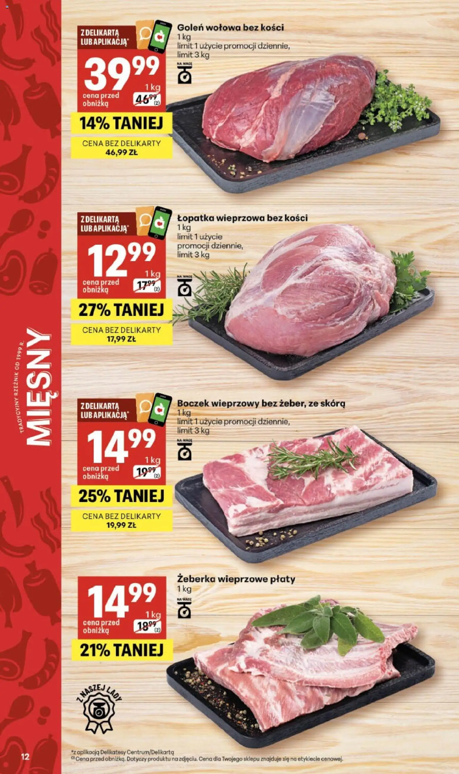 Delikatesy Centrum gazetka od 07.05.2026 | Strona: 12 | Produkty: Boczek wieprzowy, Delikatesy, Boczek, Łopatka wieprzowa