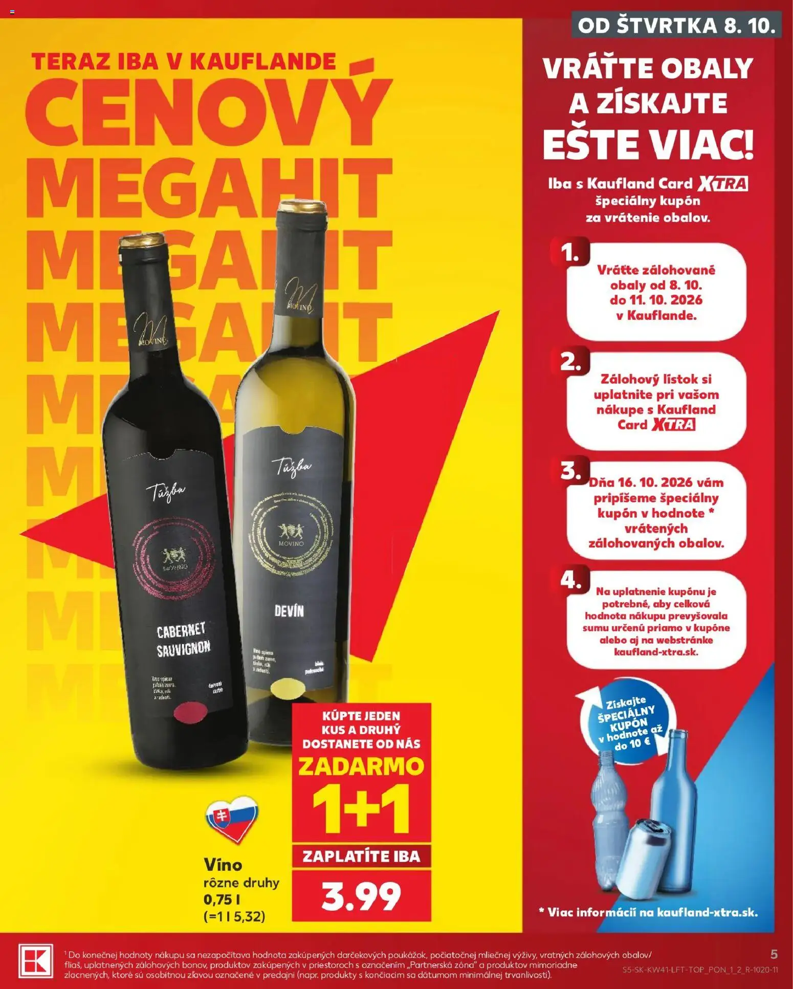 Kaufland SK akciós ujság - amely érvényes a következő dátumtól: 2026.10.08. | Oldal: 5 | Termékek: Cabernet