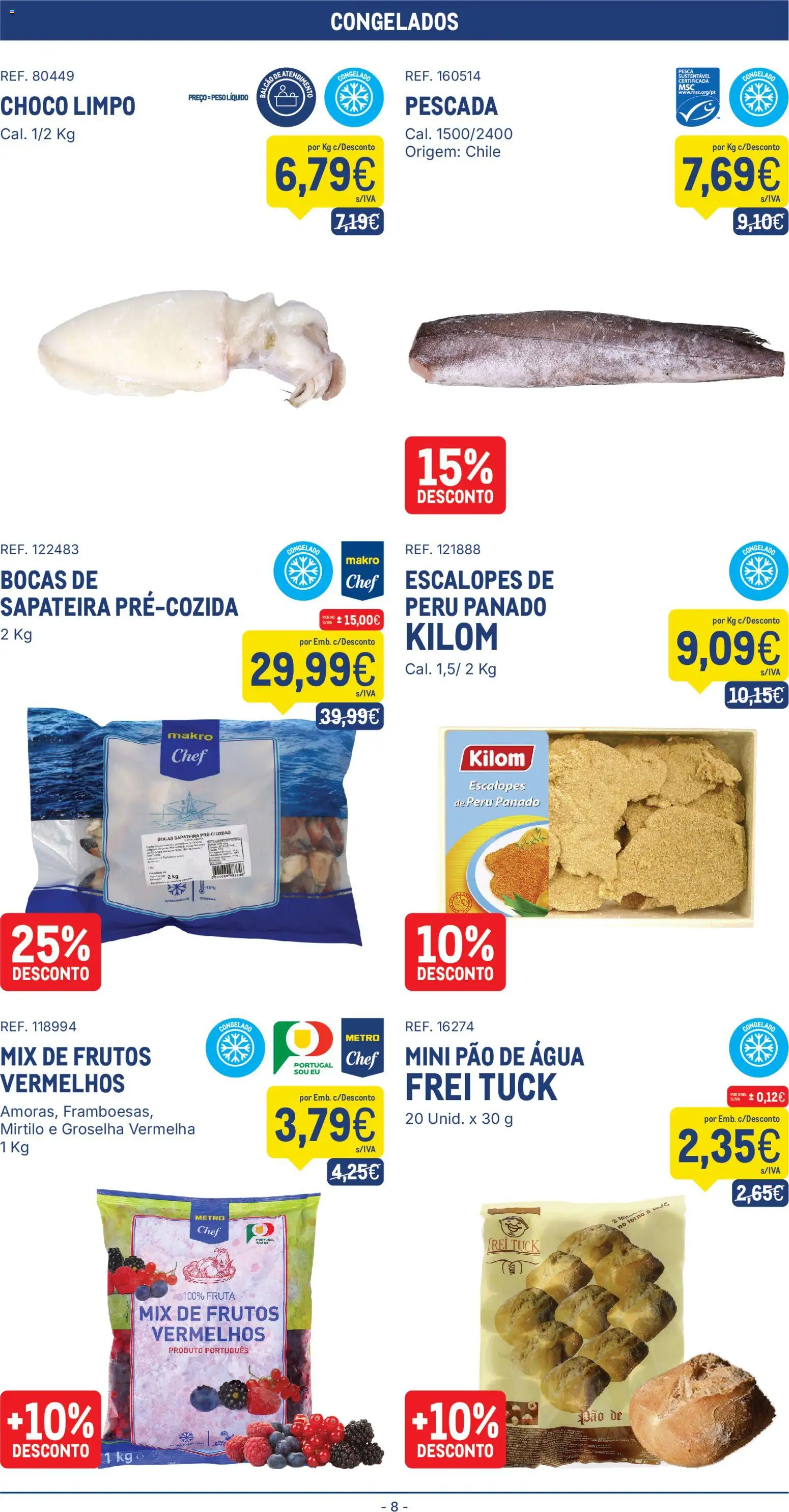 Makro folheto │ válido de 21.04.2026 | Página: 8 | Produtos: Agua, Forno, Pescada, Sapateira