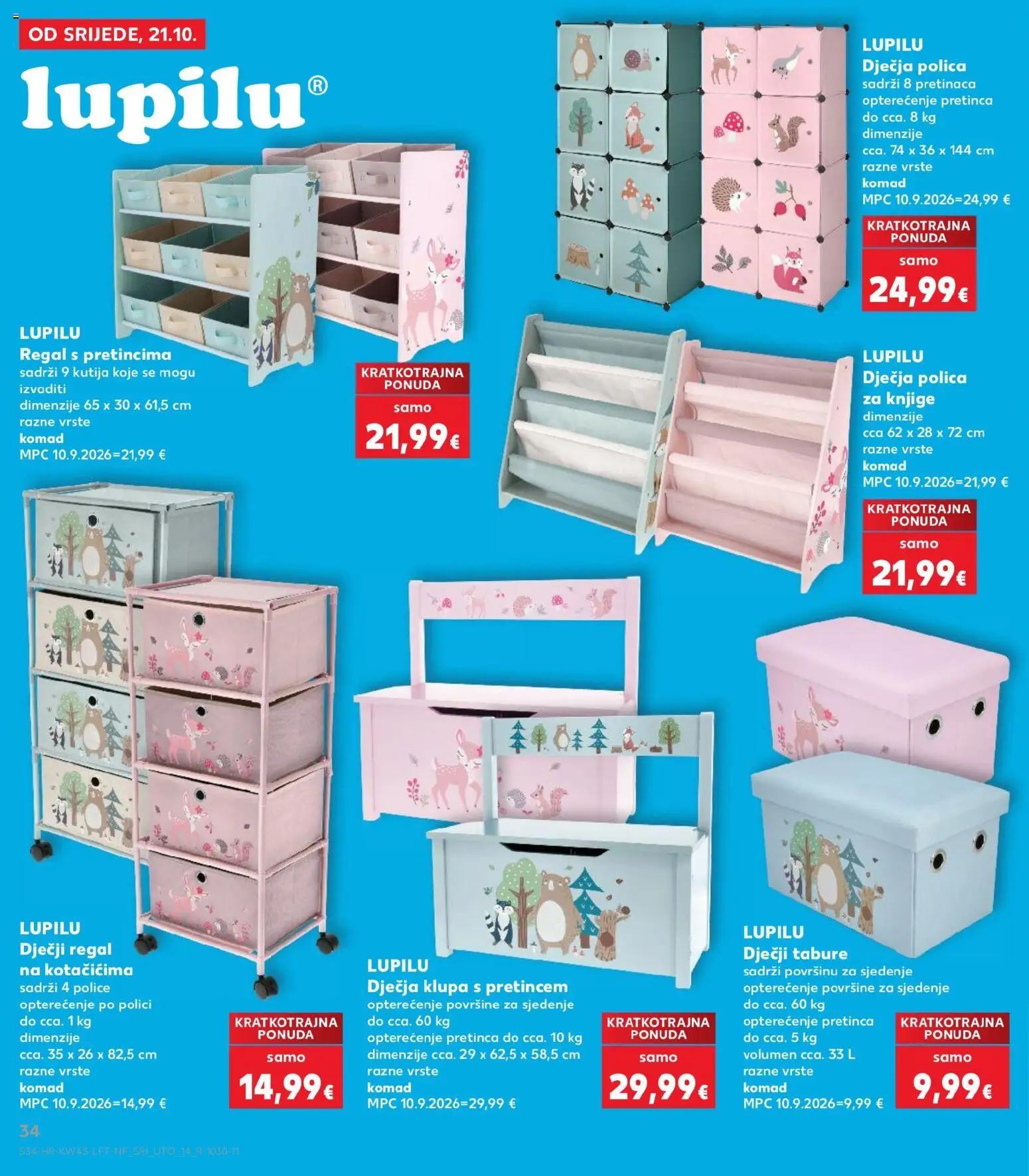 Kaufland katalog | vrijedi od 21.10.2026 | Stranica: 34 | Proizvodi: Polica, Kutija, Regal, Tabure