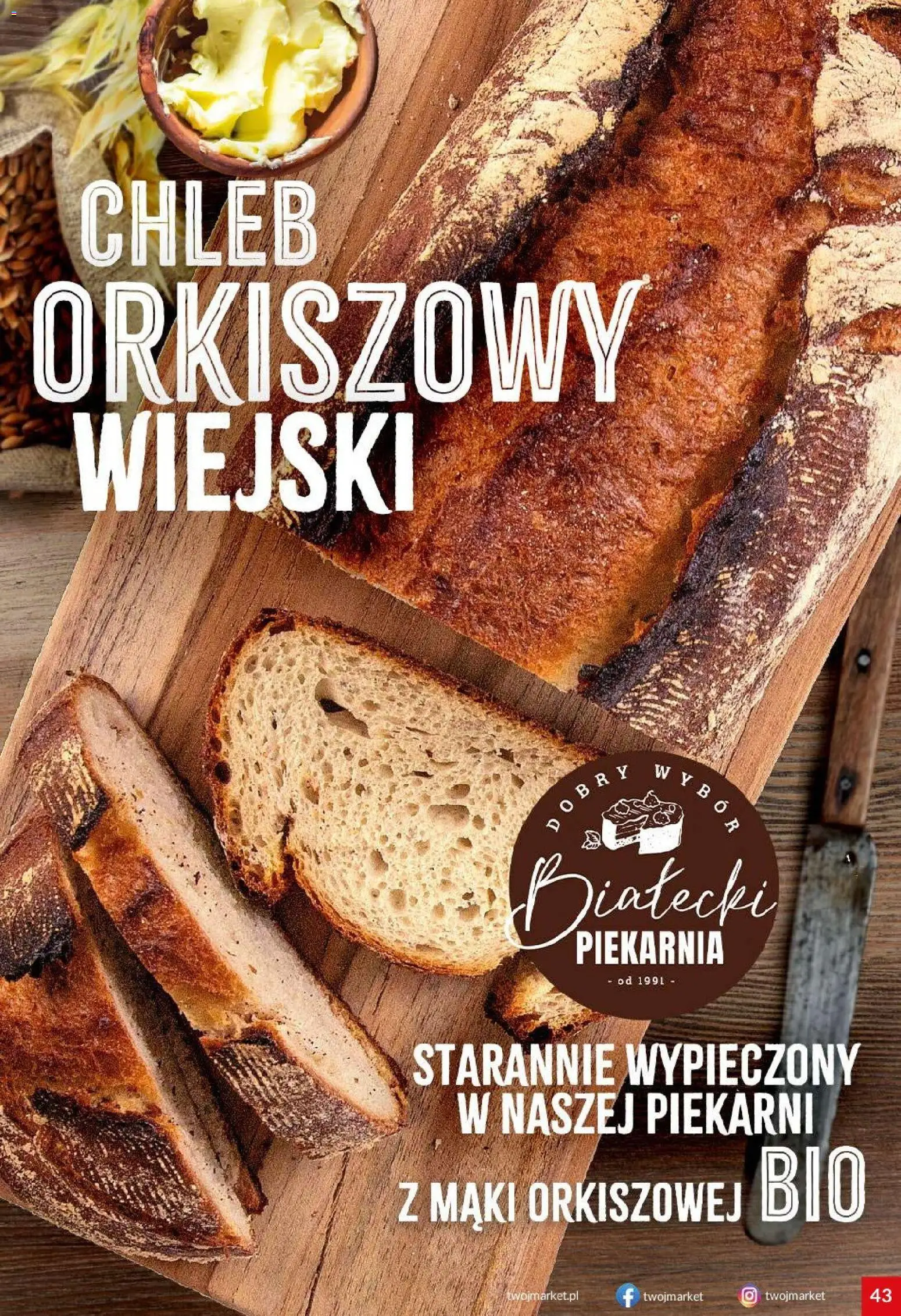 Twój Market gazetka od 12.08.2026 | Strona: 43 | Produkty: Piekarnia, Chleb
