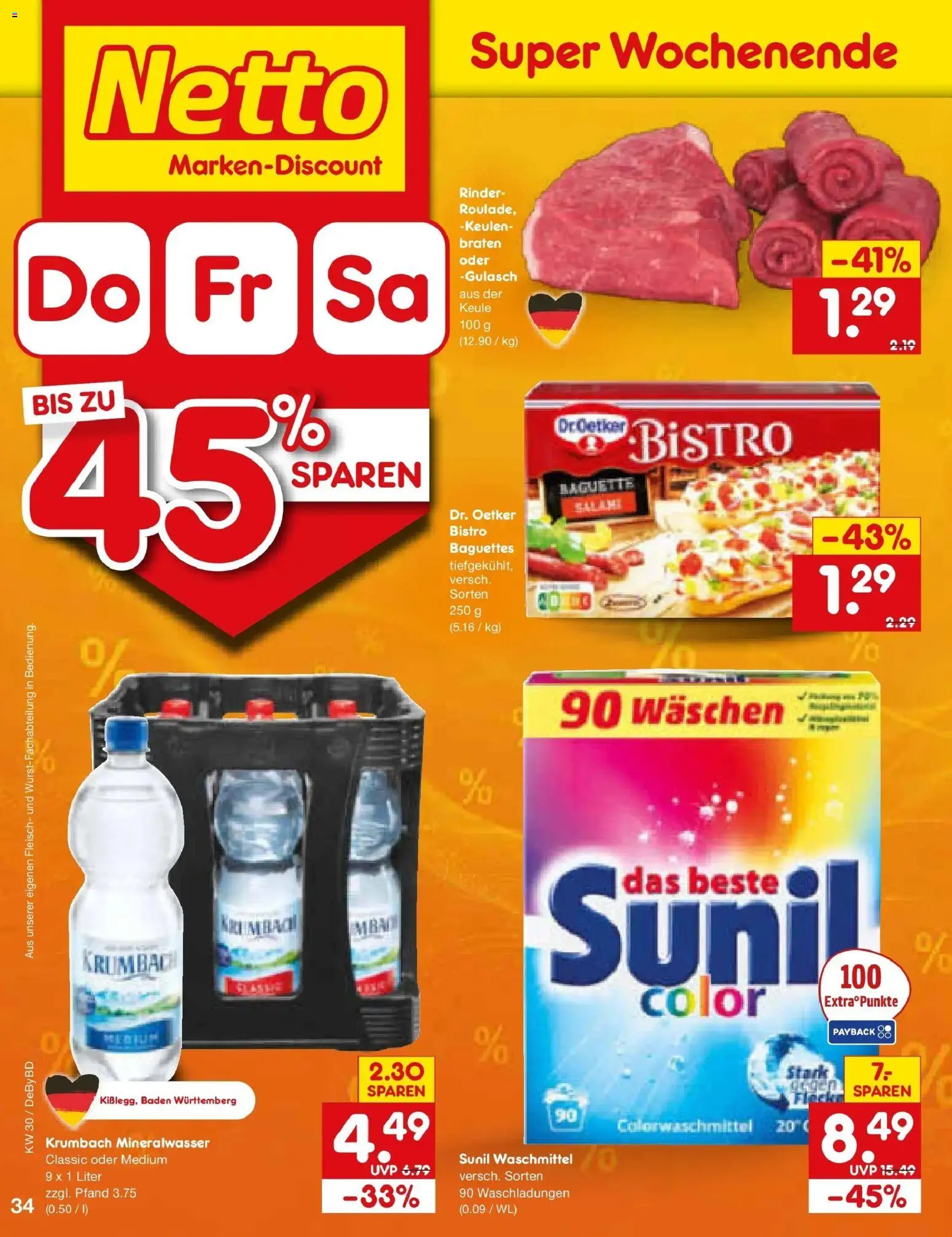 Netto Marken-Discount Prospekt Buttenwiesen – gültig ab 20.07.2026 | Seite: 58 | Produkte: Baguette, Mineralwasser, Waschmittel, Salami