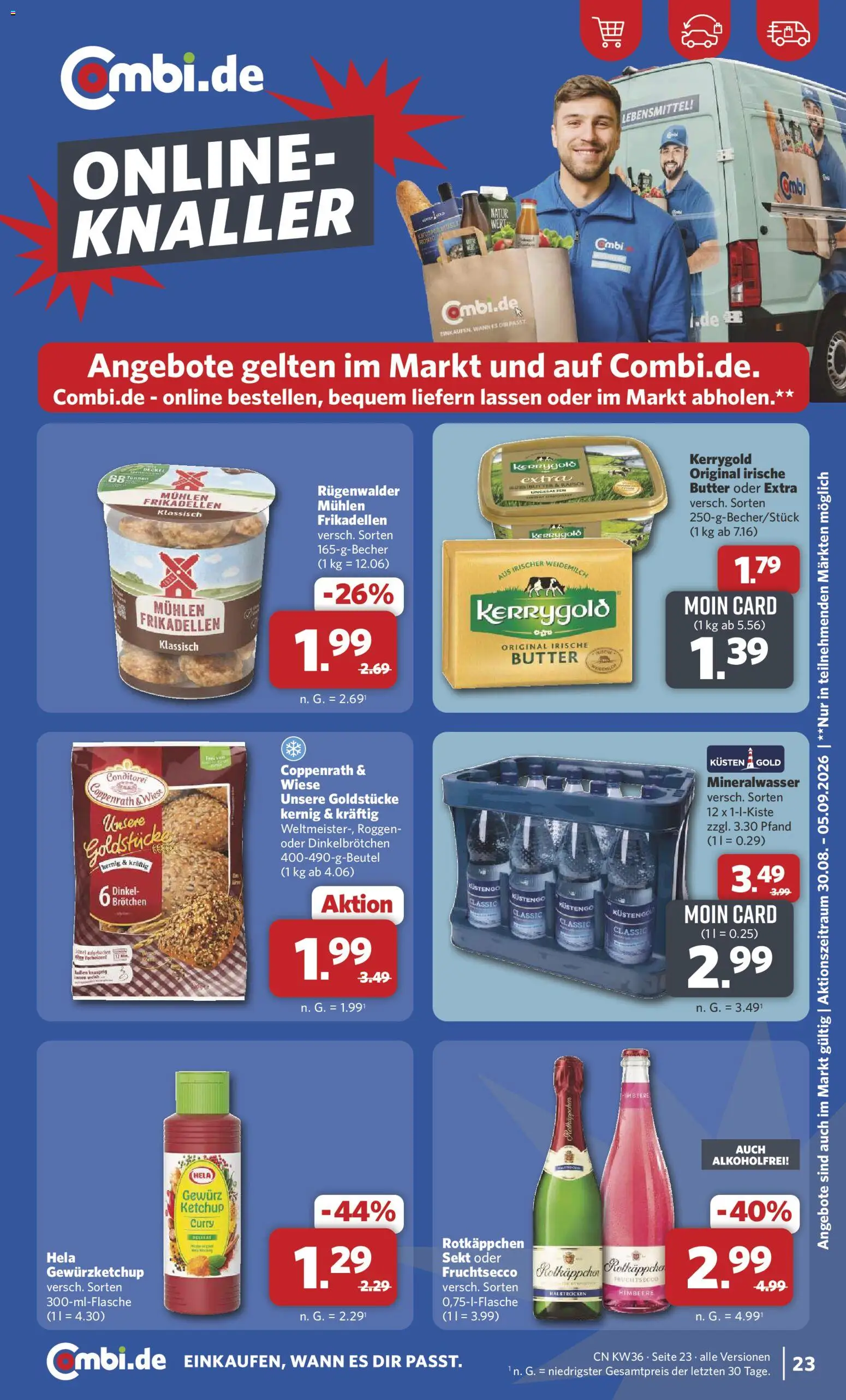 Combi Prospekt – gültig ab 31.08.2026 | Seite: 25 | Produkte: Butter, Mineralwasser, Rotkäppchen, Ketchup