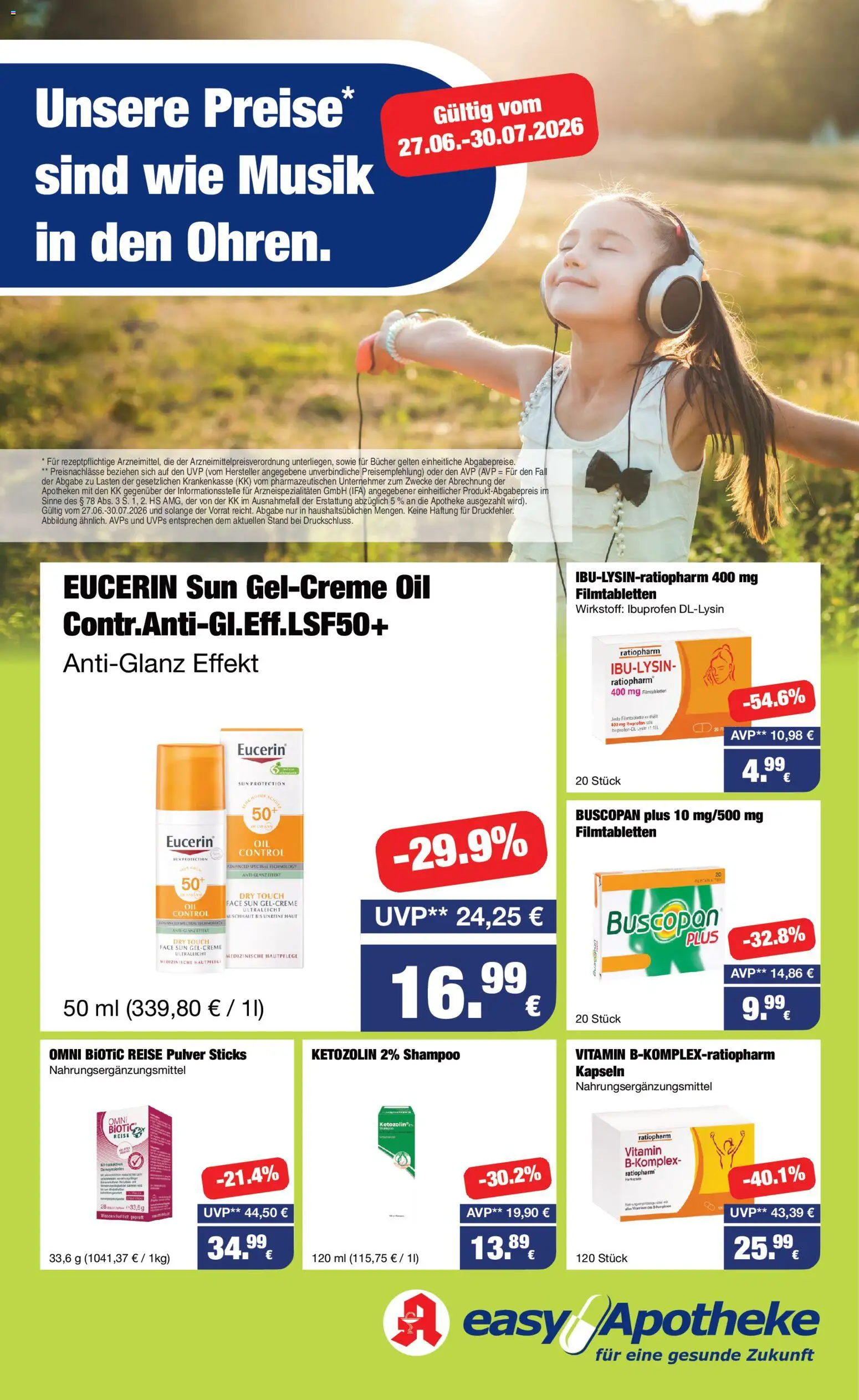 Easy Apotheke Prospekt – gültig ab 27.06.2026 | Seite: 1 | Produkte: Shampoo