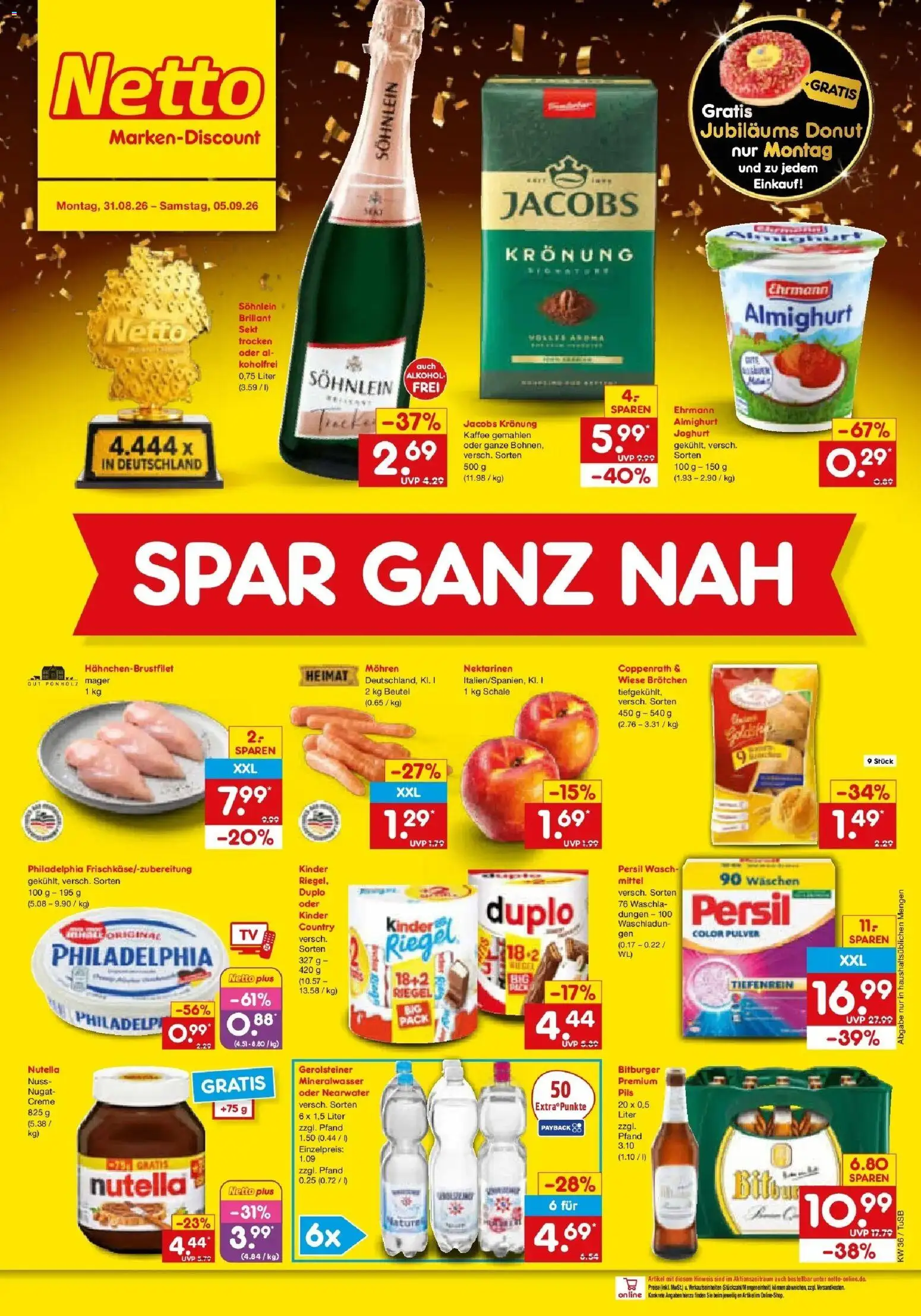 Netto Marken-Discount Prospekt Lahr-Langenwinkel (ab 31.08.2026) » Angebote | Seite: 2 | Produkte: Kaffee, Creme, Mohren, Alkohol