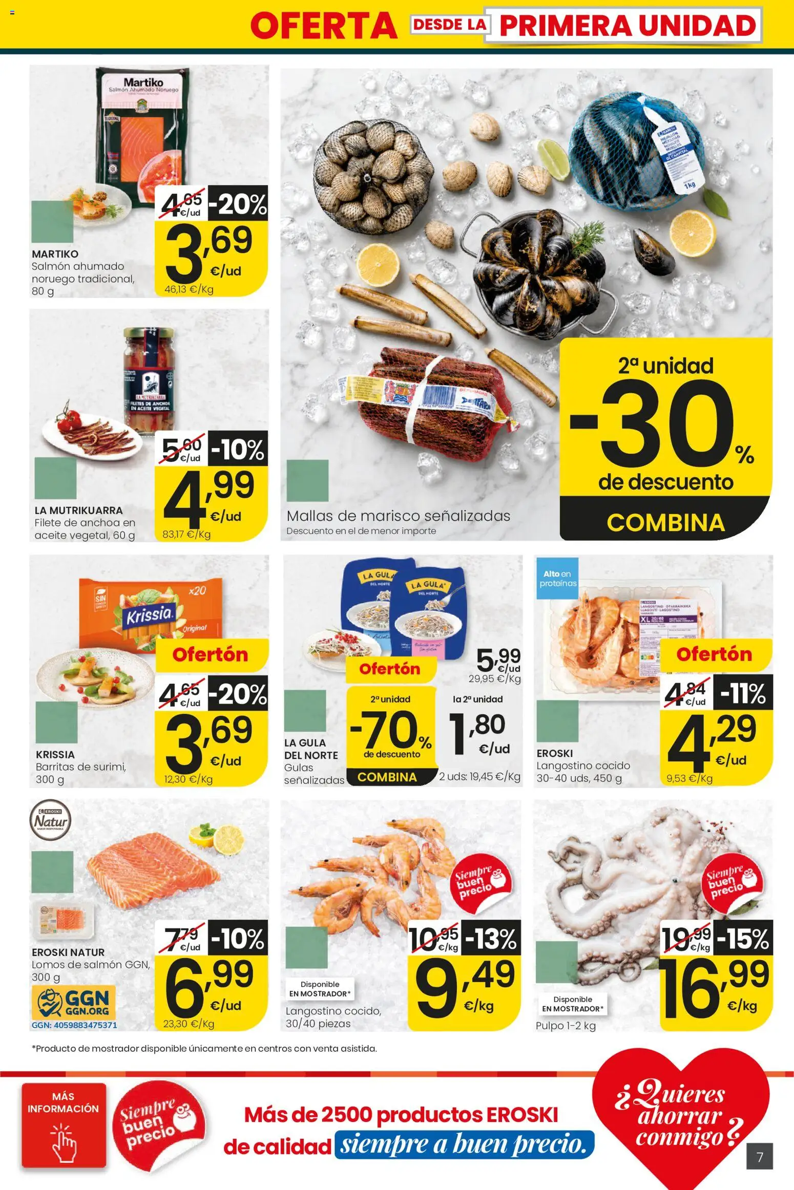 Eroski City │ válido desde el 30/07/2026 | Página: 7 | Productos: Aceite, Salmón ahumado, Anchoa, Langostino