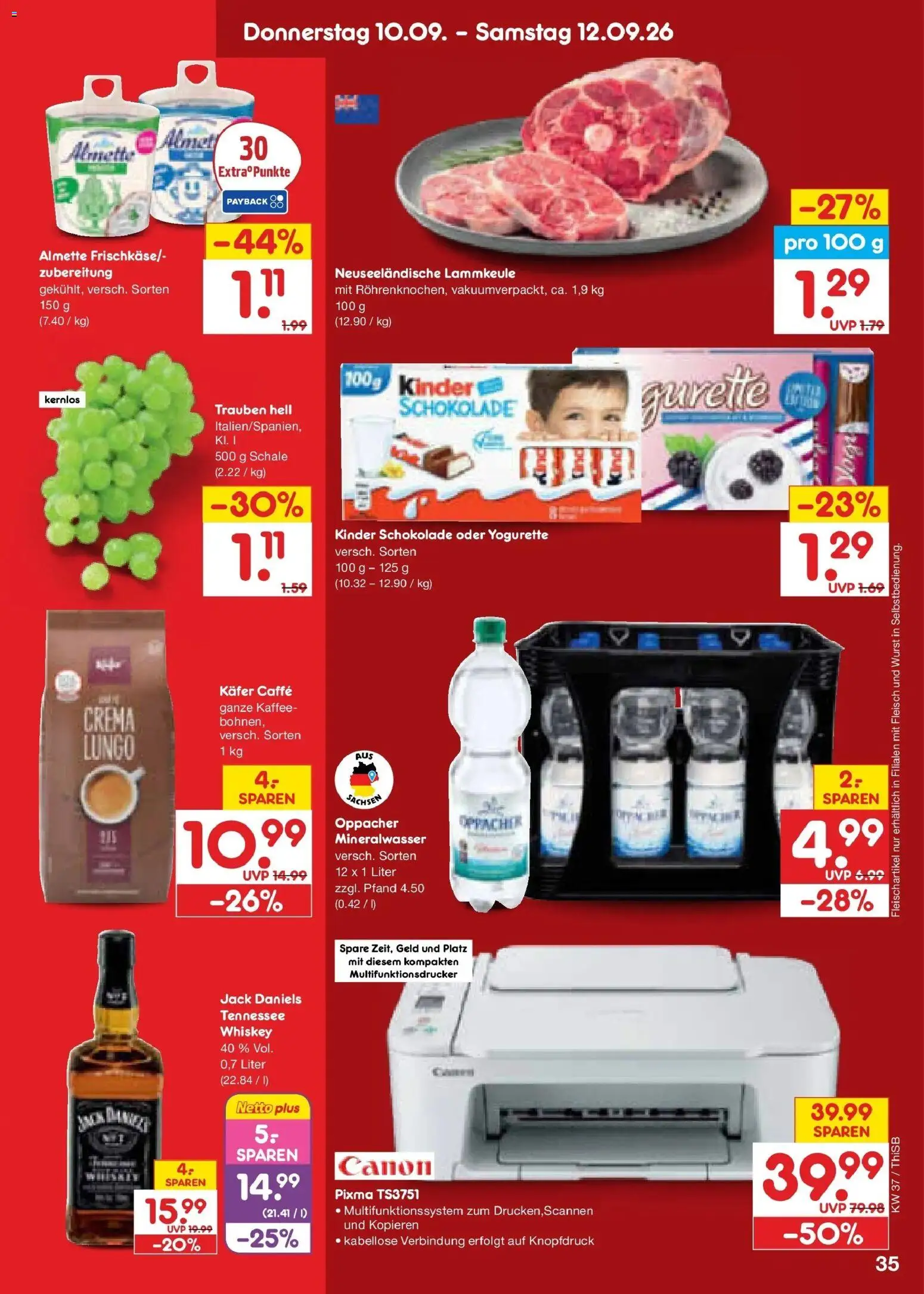 Netto Marken-Discount Prospekt Pirna – gültig ab 07.09.2026 | Seite: 51 | Produkte: Kinder schokolade, Trauben, Schokolade, Mineralwasser