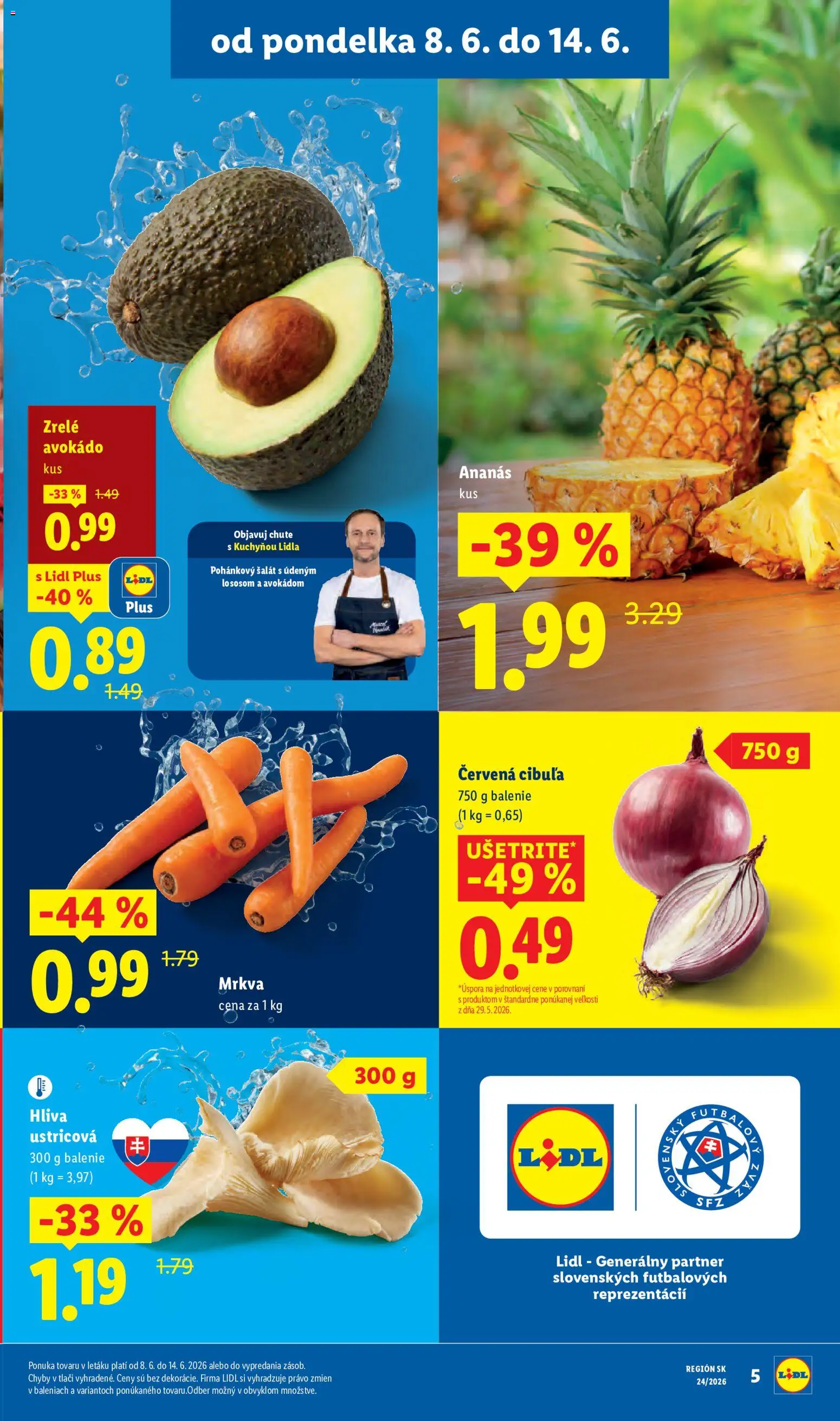 Nové Lidl akcie – leták je platný od 08.06.2026 | Strana: 11 | Produkty: Ananás, Mrkva, Šalát, Cibuľa