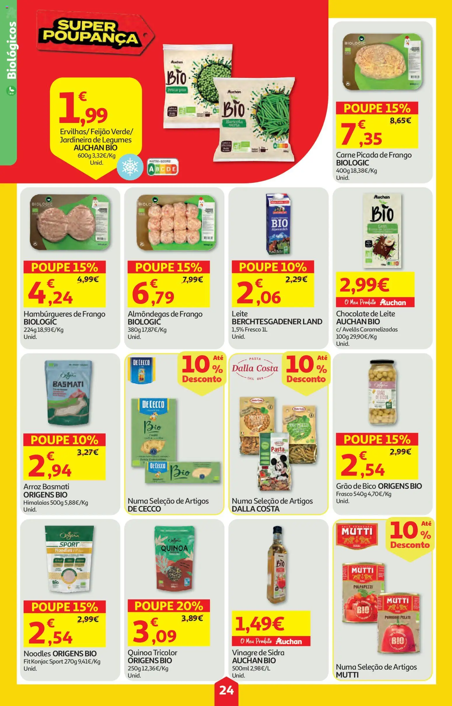 Auchan folheto │ válido de 09/07/2026 | Página: 24 | Produtos: Arroz basmati, Leite, Chocolate, Carne