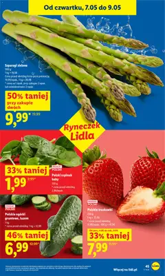 Pogląd oferty "Polskie truskawki, 250 g, 1 kg = 31,96, cena przed obniżką: 11,99/opak., 100 g = 47,96" - ważna od 07.05.2026 | Strona: 43