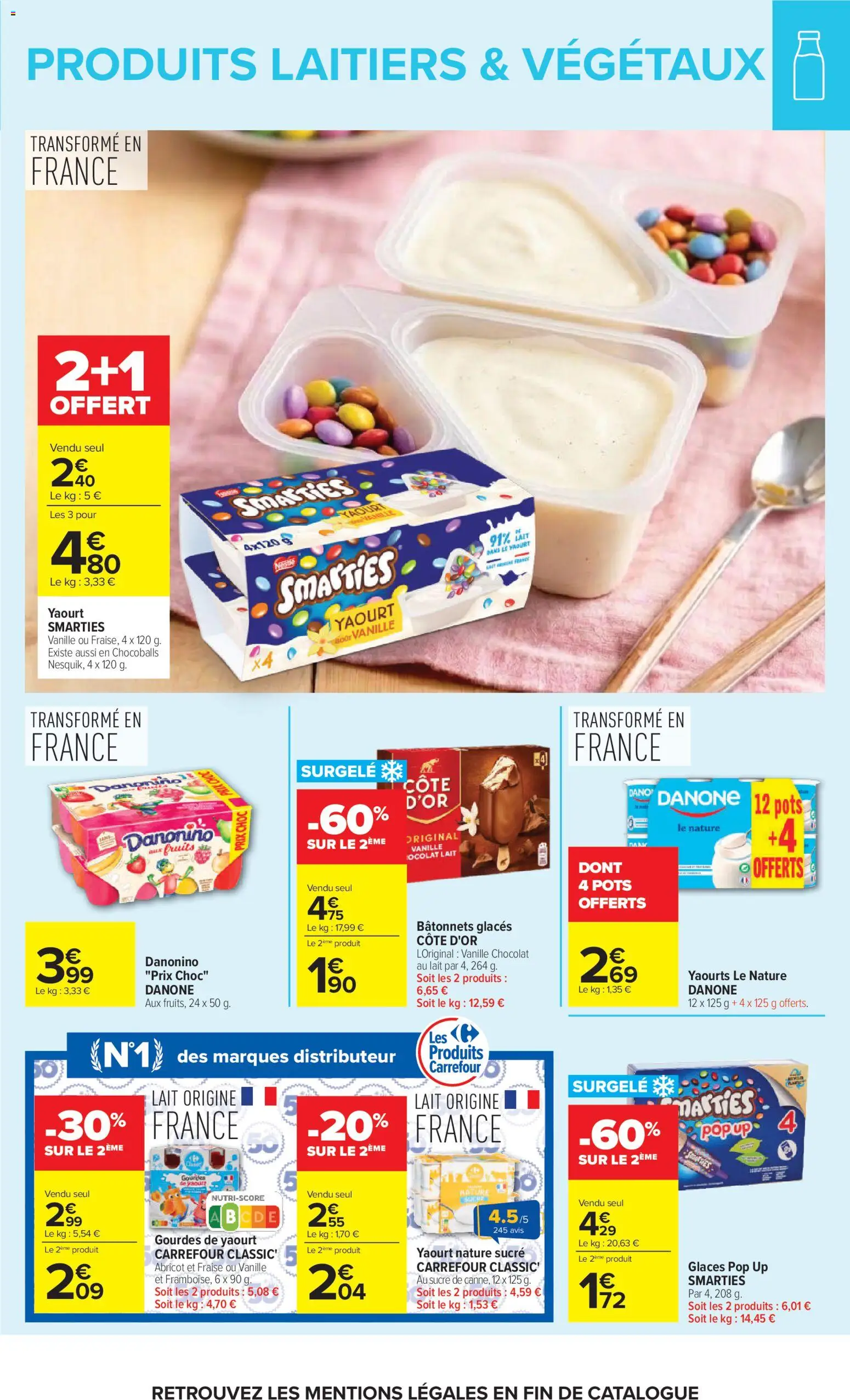 {H1} | Page: 15 | Produits: Glaces, Fraise, Lait, Chocolat