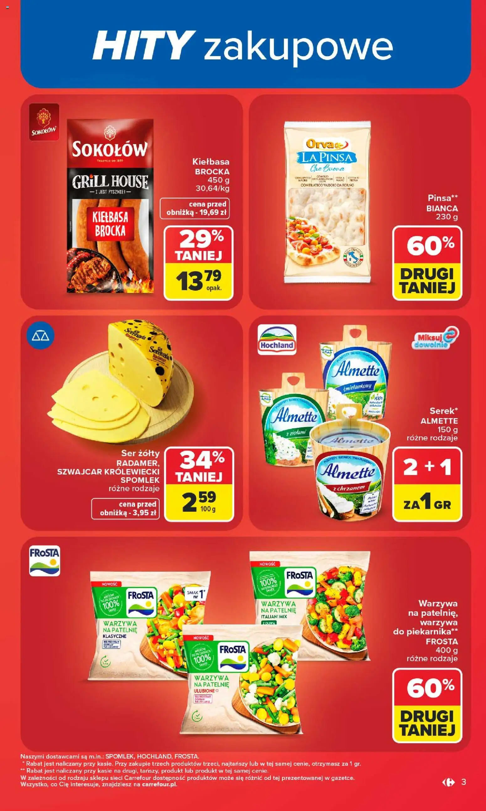 Carrefour gazetka od 08.06.2026 | Strona: 5 | Produkty: Kiełbasa, Serek, Warzywa na patelnie, Ser