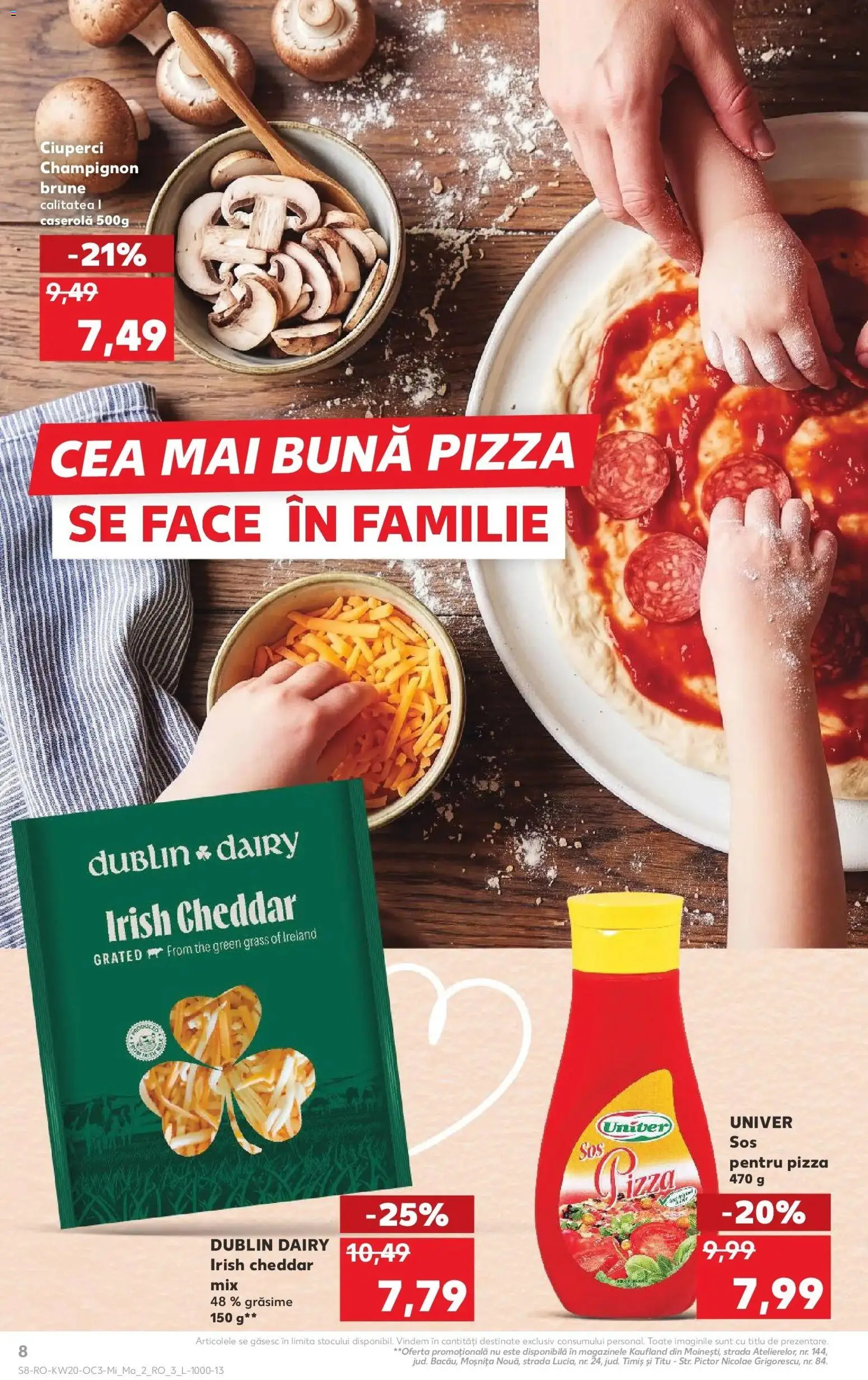 Noul catalog Kaufland – valabil de la 13.05.2026 | Pagină: 8 | Produse: Ciuperci, Pizza, Sos