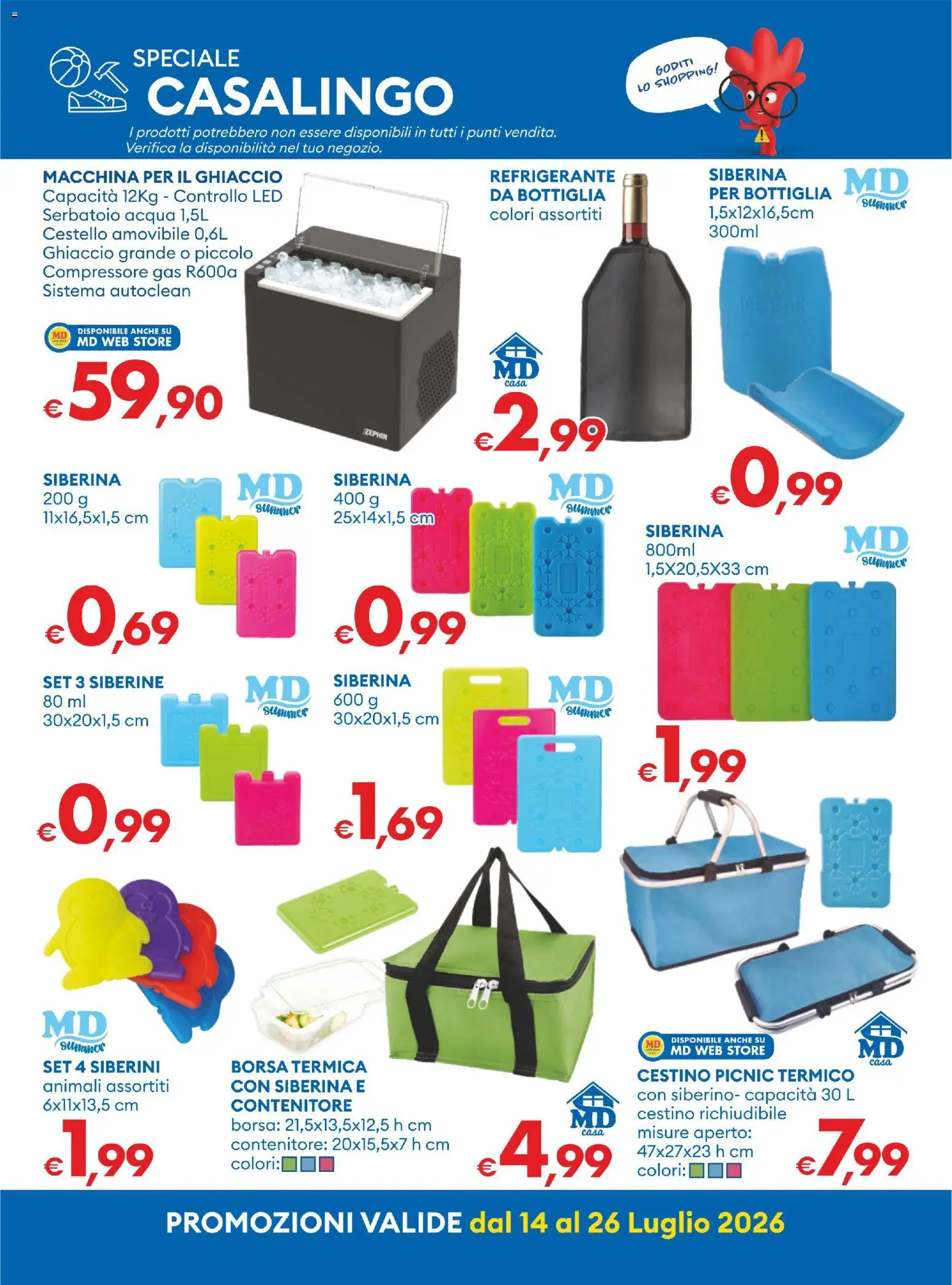 Volantino MD Discount del 14/07/2026 | Pagina: 21 | Prodotti: Compressore, Acqua, Contenitore, Bottiglia