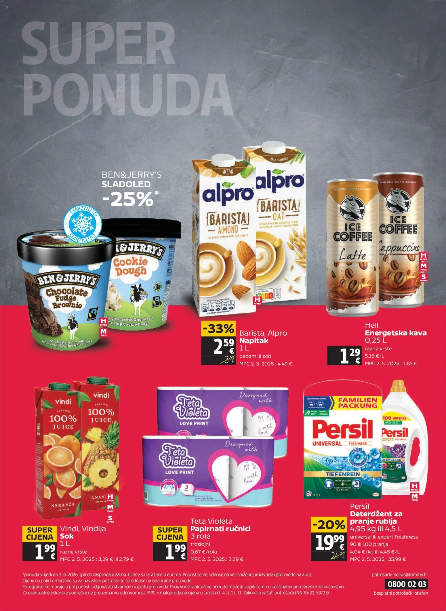 Tommy katalog | vrijedi od 28.05.2026 | Stranica: 32 | Proizvodi: Role, Alpro, Badem, Persil