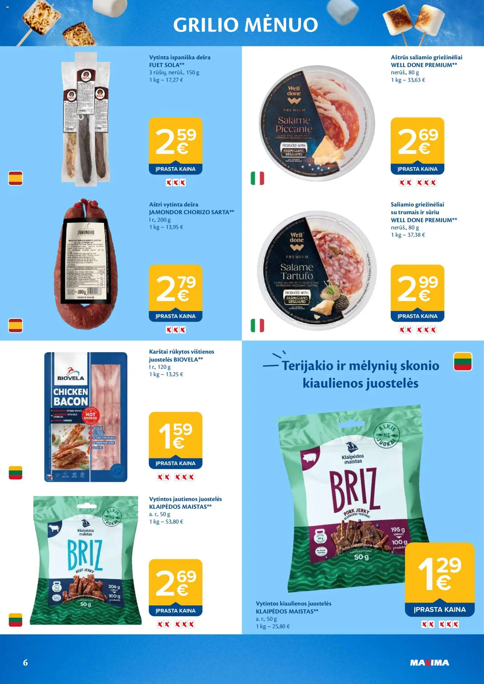 MAXIMA akcijos nuo 05.05.2026 | Puslapis: 6 | Prekių: Vištienos, Kiaulienos, Jautienos, Dešra