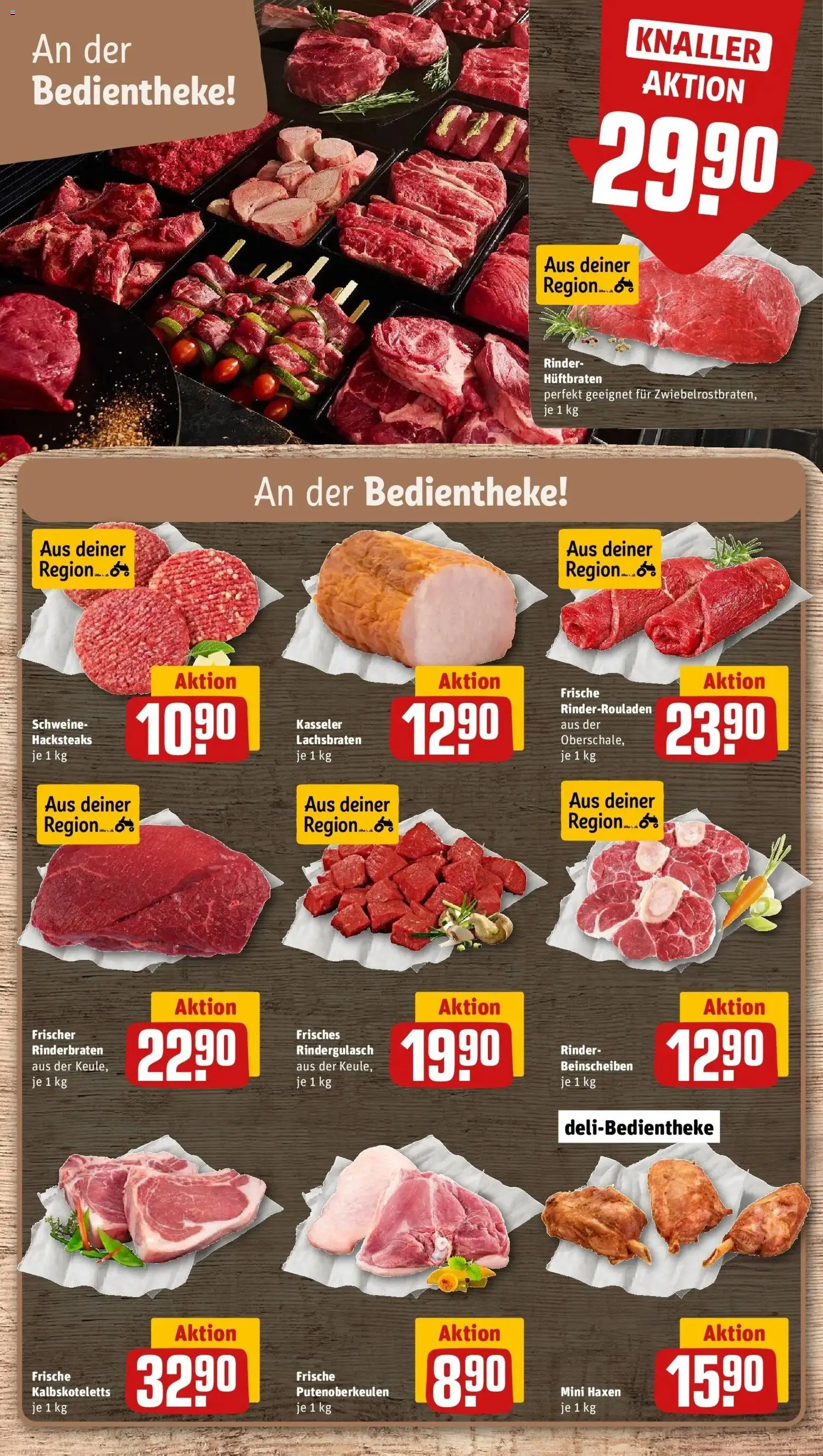REWE Prospekt ab 28.09.2026 zum Blättern » Angebote | Seite: 14 | Produkte: Rinderrouladen, Rinderbraten, Rindergulasch