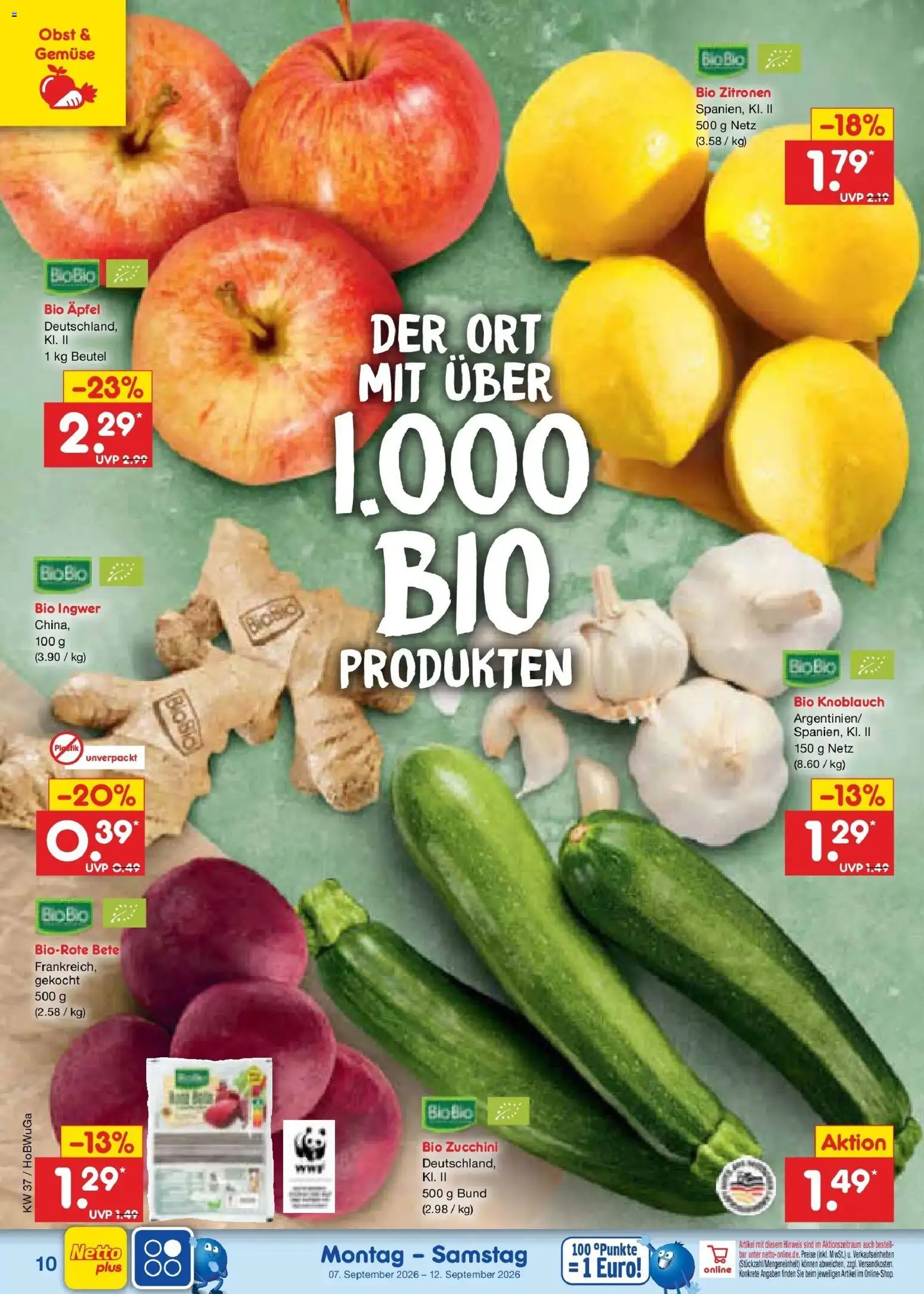 Netto Marken-Discount Prospekt Hannover – gültig ab 07.09.2026 | Seite: 16 | Produkte: Gemüse, Obst, Knoblauch, Zucchini