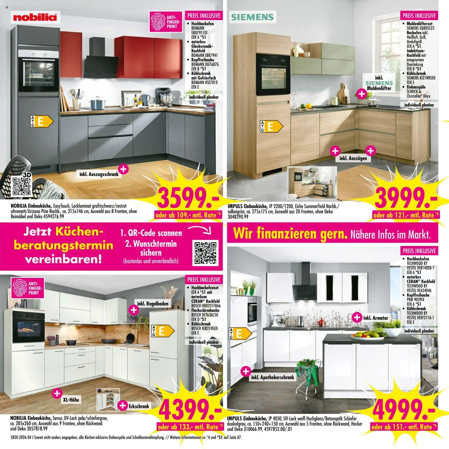 SB Möbel Boss Prospekt Alte Messe Leipzig – gültig ab 09.05.2026 | Seite: 4 | Produkte: Bosch, Kochfeld, Dunstabzug, Kuchen