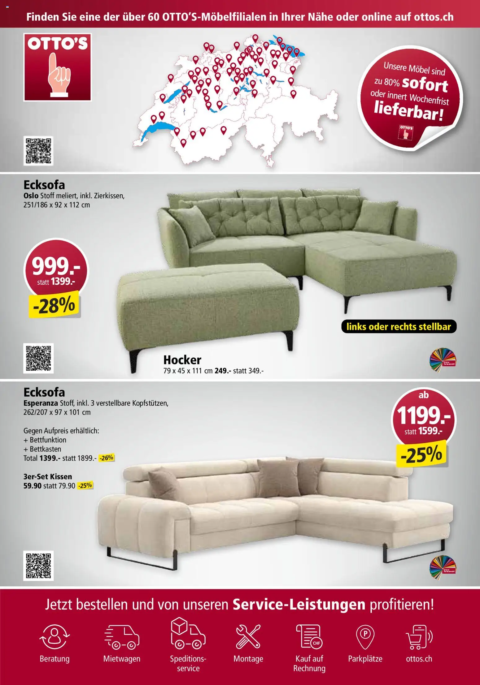 Otto's Aktionen Möbelflyer – gültig ab 01.09.2026 | Seite: 40 | Produkte: Hocker, Kissen, Ecksofa